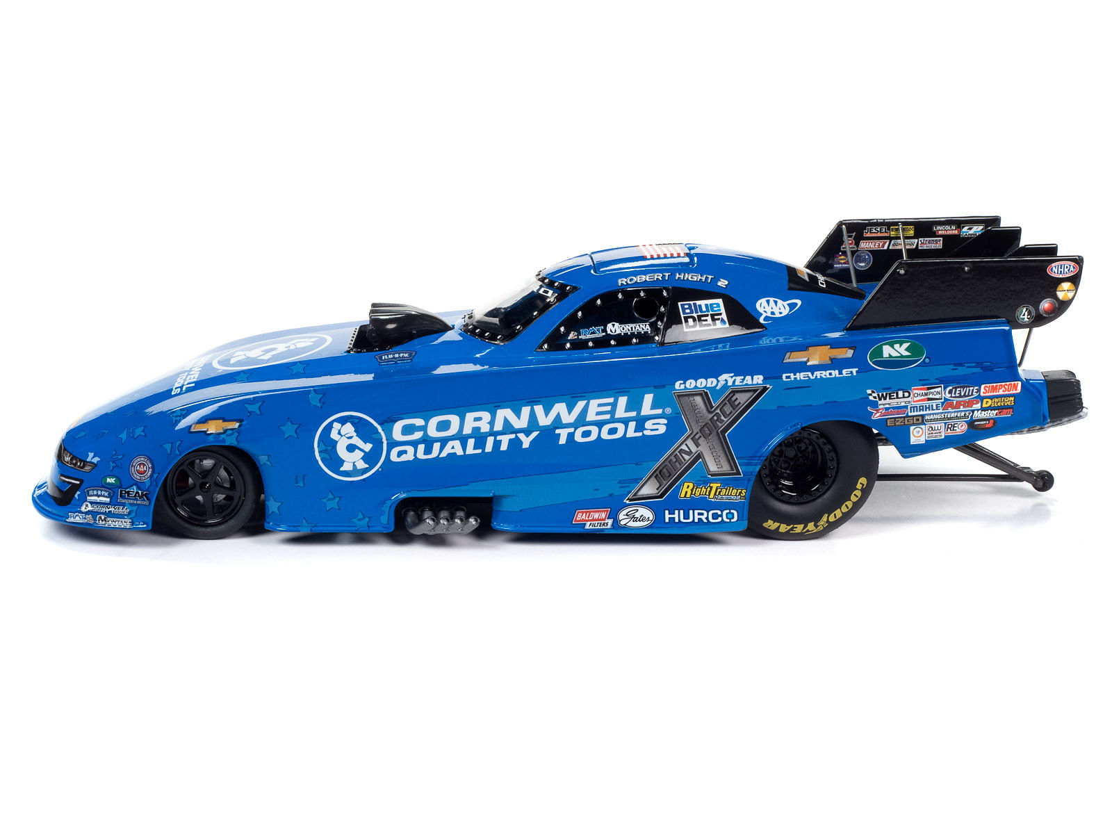 Chevrolet Camaro SS NHRA Funny Car Robert Hight “Cornwell Tools” (2023) “John Force Racing” Limited Edition to 1392 pieces Worldwide 1/24 Diecast Model Car by Auto World