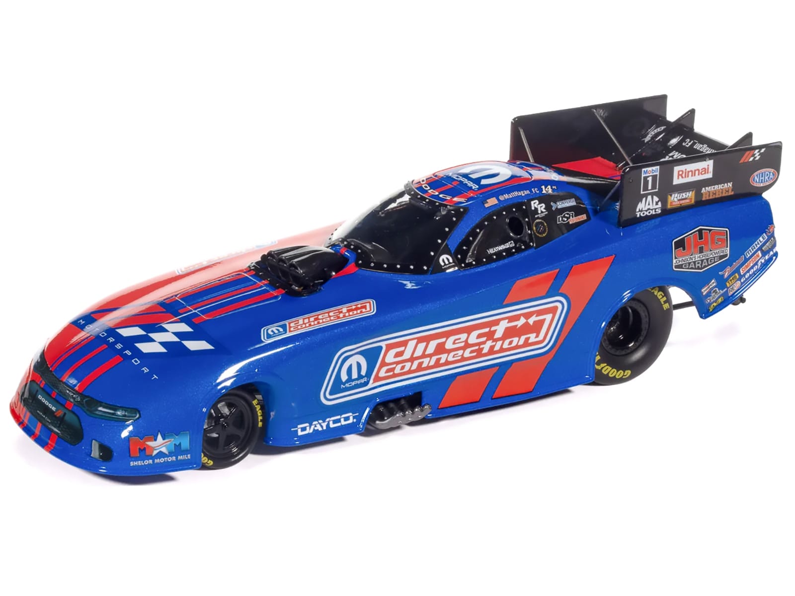 Dodge Charger NHRA Funny Car Matt Hagan "MOPAR Direct Connection" (2025) Limited Edition 1/24 Diecast Model Car by Auto World - Image 2