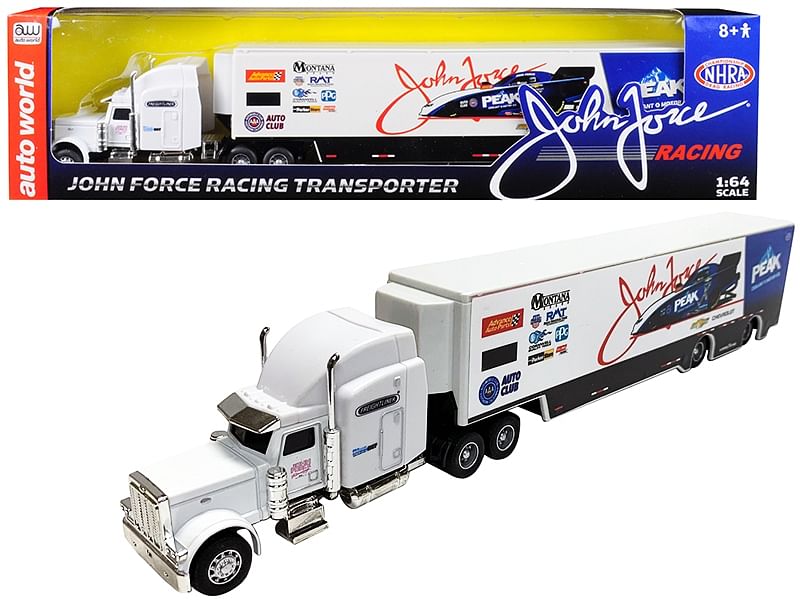 2019 Freightliner “John Force Racing” Transporter 1/64 Diecast Model by Autoworld