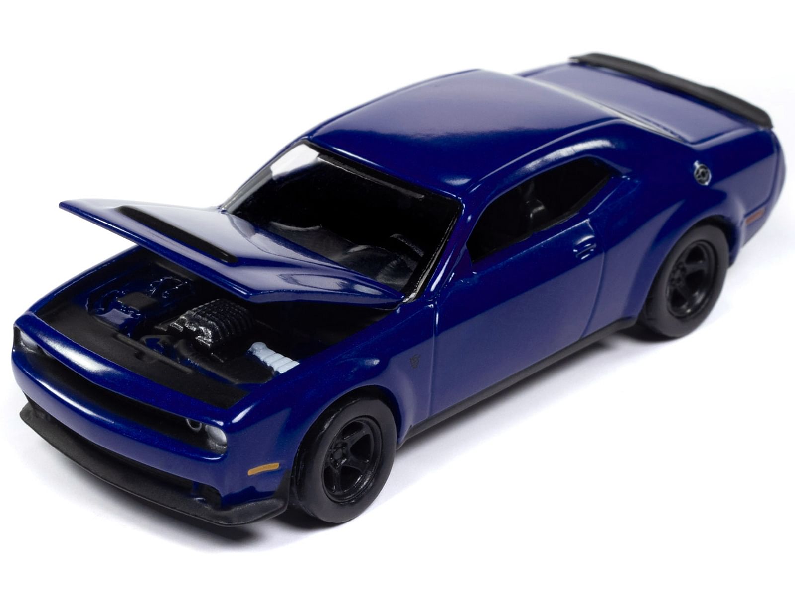 2018 Dodge Challenger SRT Demon Indigo Blue “Mecum Auctions” Limited Edition to 2496 pieces Worldwide “Premium” Series 1/64 Diecast Model Car by Auto World