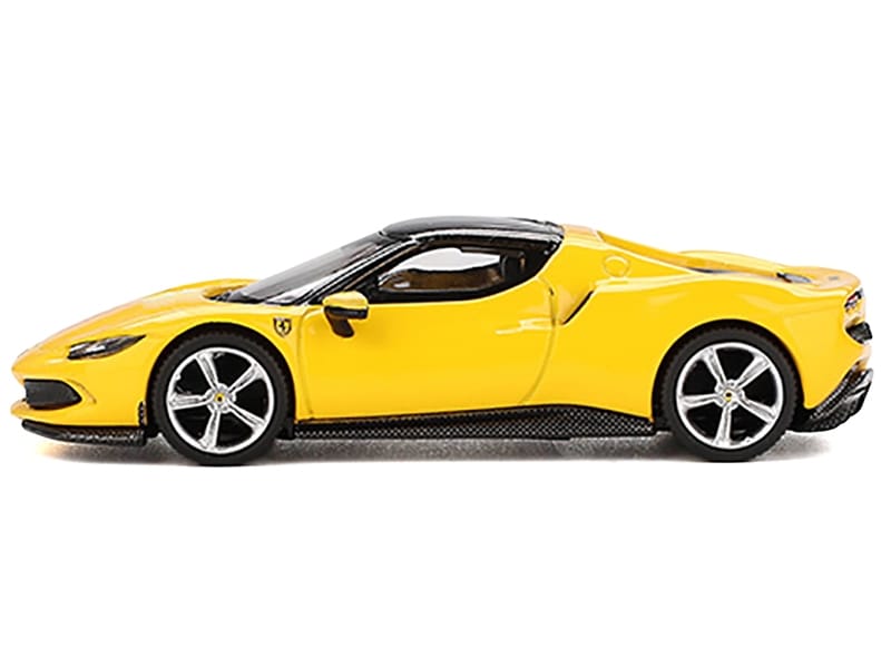 Ferrari 296 GTB Giallo Modena Yellow with Black Top 1/64 Diecast Model Car by BBR - Image 2