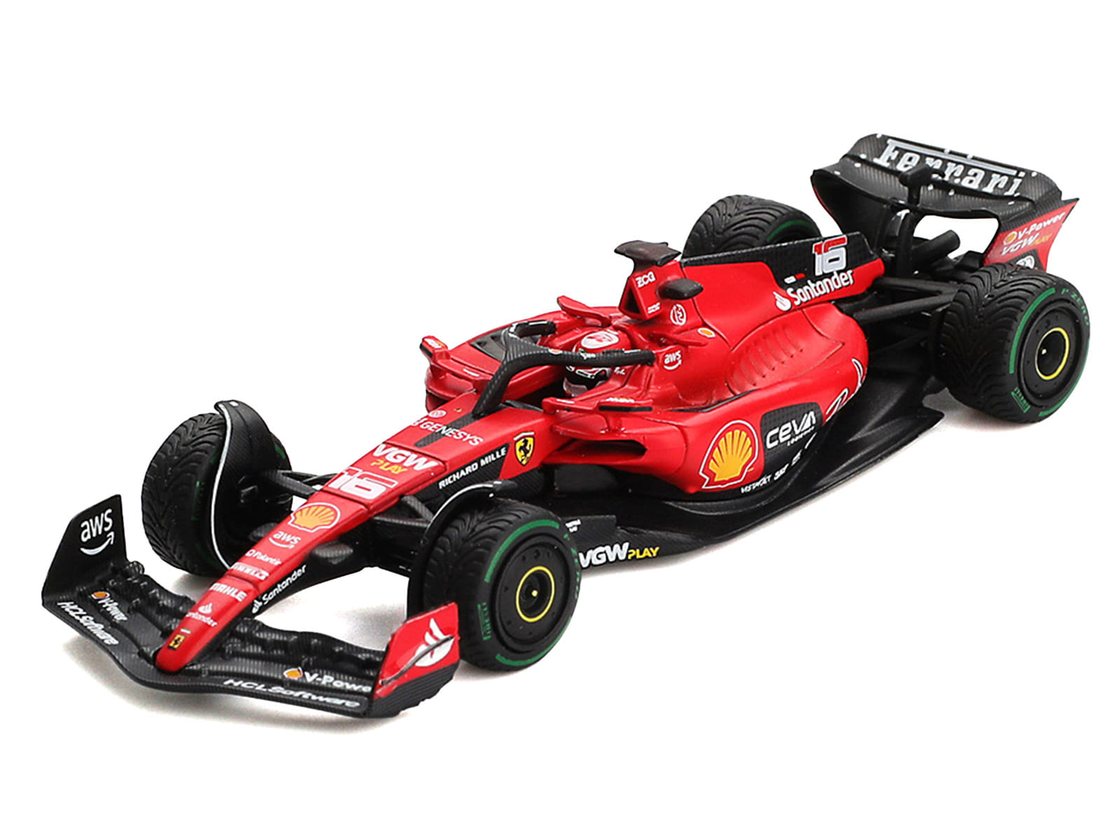 Ferrari SF-23 #16 Charles Leclerc Formula One F1 "Monaco GP" (2023) 1/64 Diecast Model Car by BBR Models - Image 2