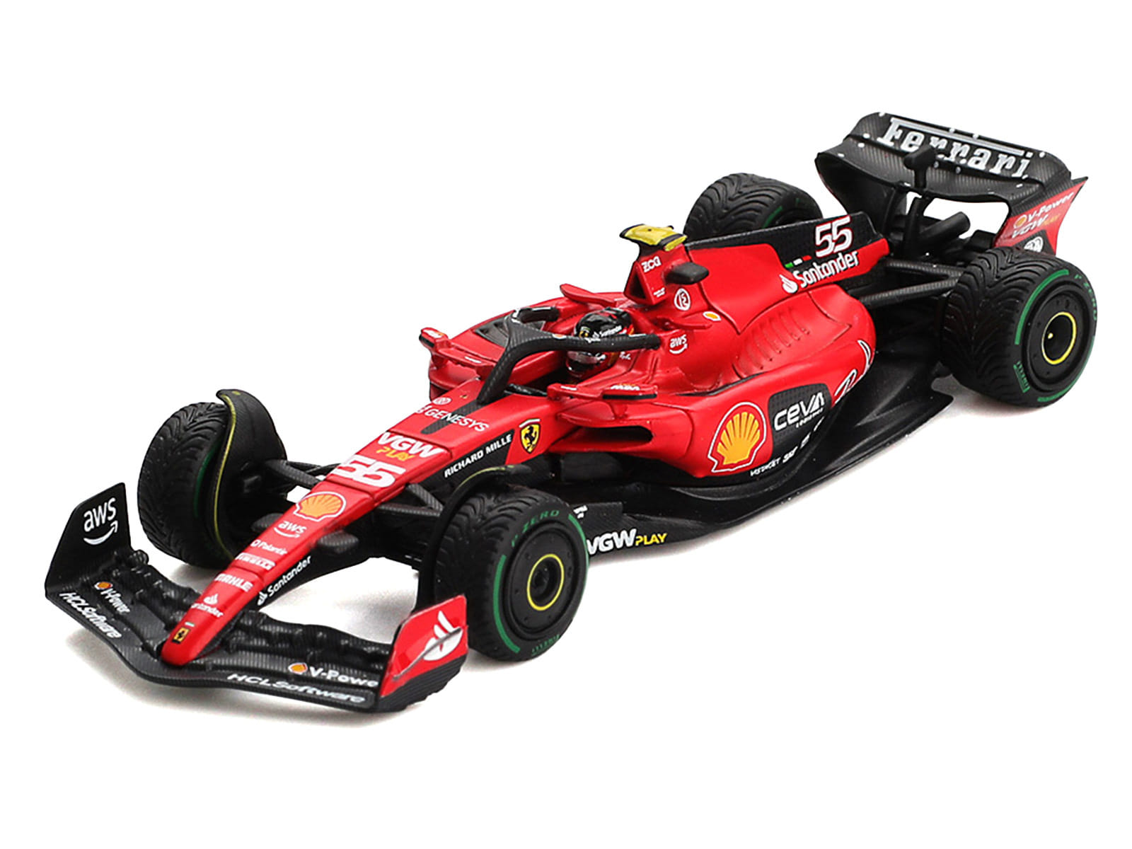 Ferrari SF-23 #55 Carlos Sainz Formula One F1 "Monaco GP" (2023) 1/64 Diecast Model Car by BBR Models - Image 2