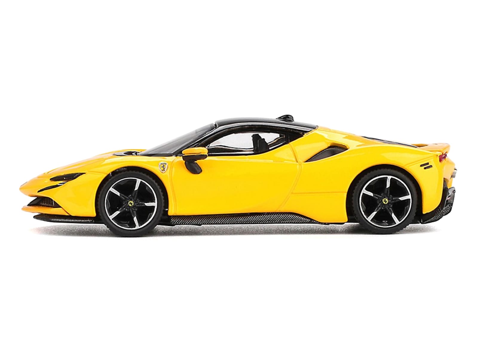 Ferrari SF90 Giallo Modena Yellow with Black Top 1/64 Diecast Model Car by BBR - Image 2