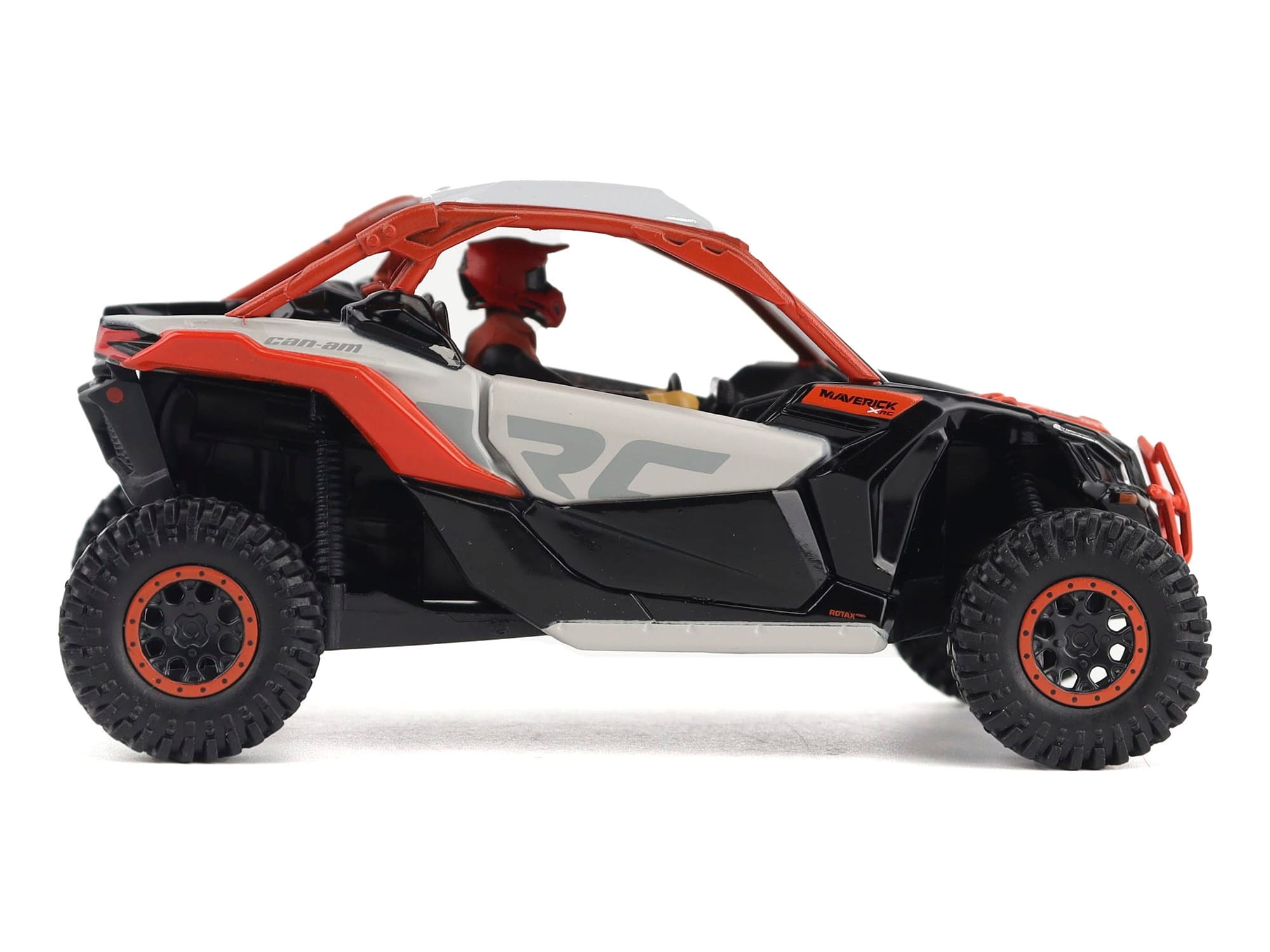 Can-Am Maverick X3 X RS Turbo RR Chalk Gray and Magma Red with Driver Figure 1/32 Diecast Model by BRP Models - Image 2