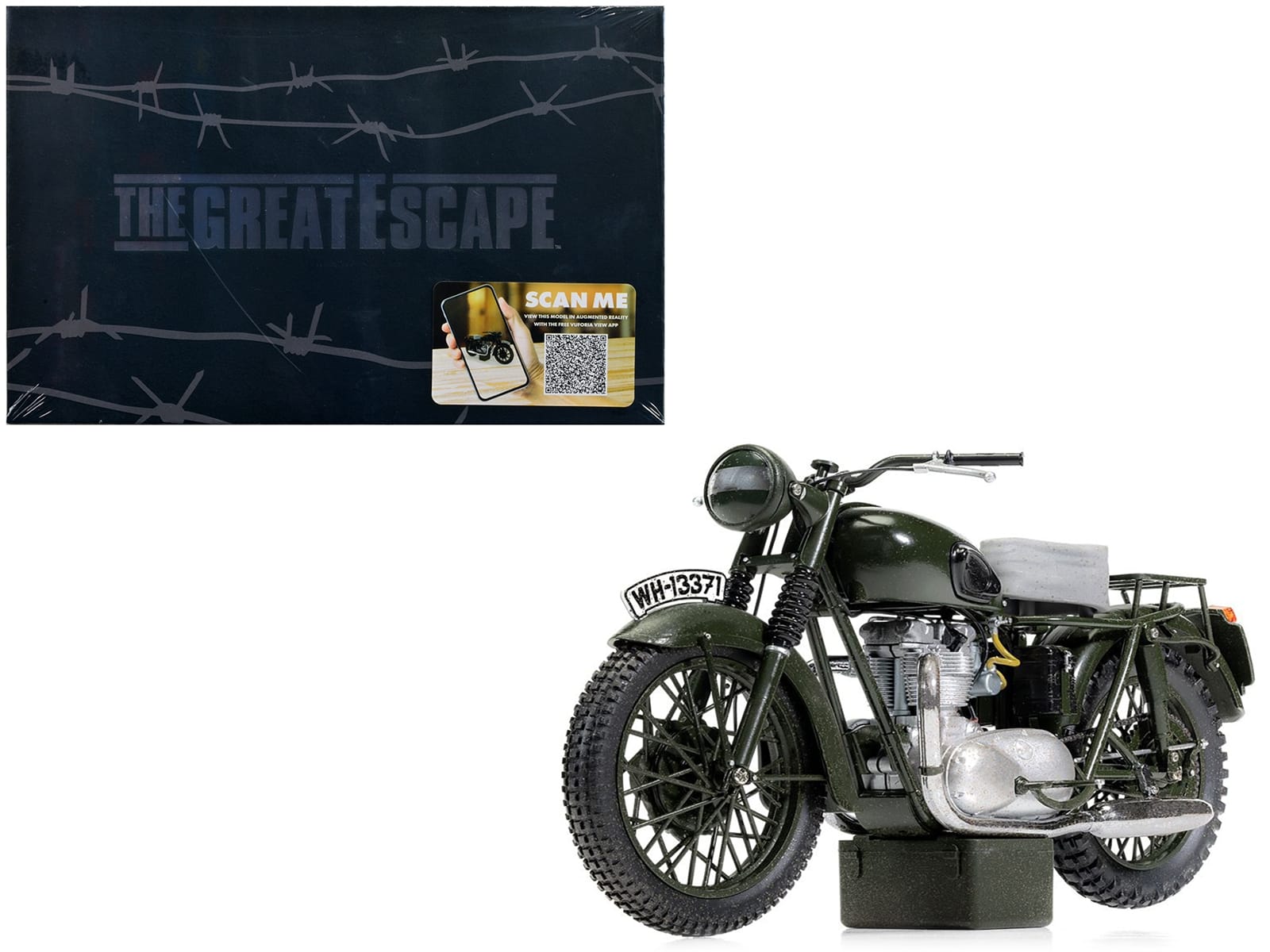 Triumph TR6 Trophy Motorcycle Dark Green (Weathered) "The Great Escape" (1963) Movie Diecast Model by Corgi - Image 3