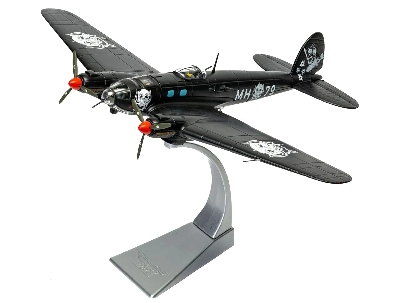 Heinkel He III Bomber Aircraft "Motorhead" Black with Graphicss 1/72 Diecast Model by Corgi - Image 2