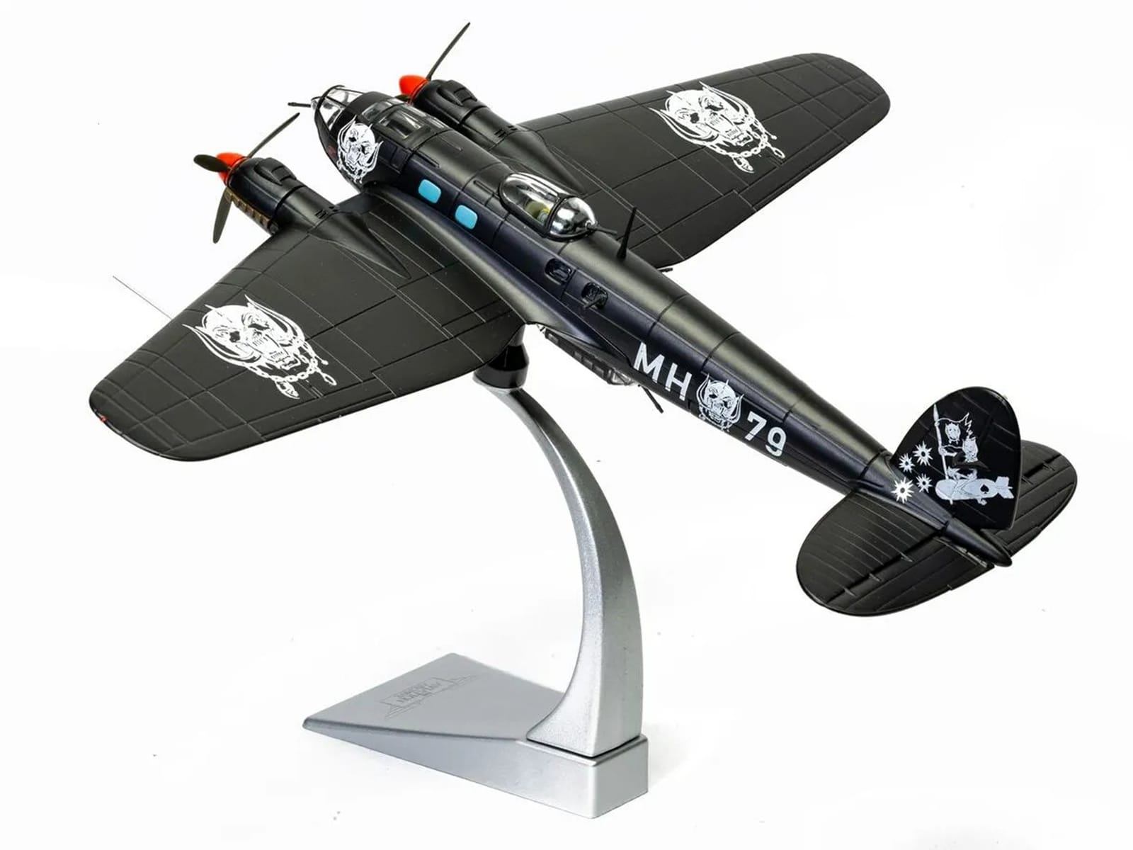 Heinkel He III Bomber Aircraft "Motorhead" Black with Graphicss 1/72 Diecast Model by Corgi - Image 3