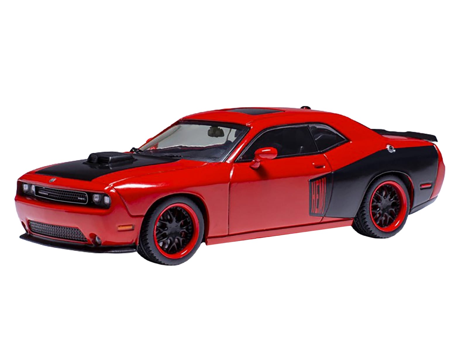 2009 Dodge Challenger SRT8 Red with Black Accents 1/43 Diecast Model by IXO Models - Image 3