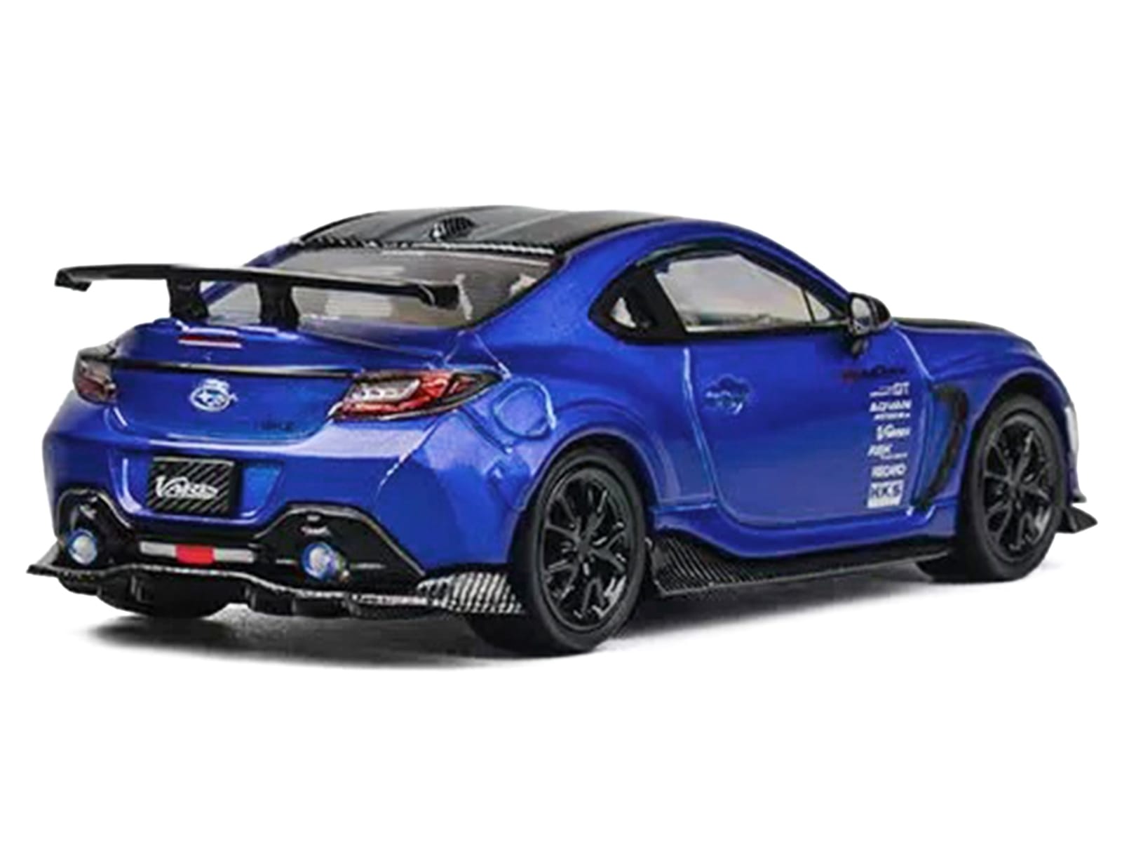 Subaru BRZ Varis Arising-1 RHD (Right Hand Drive) Blue Metallic with Carbon Hood and Top and Extra Wheels 1/64 Diecast Model Car by CM Models - Image 3