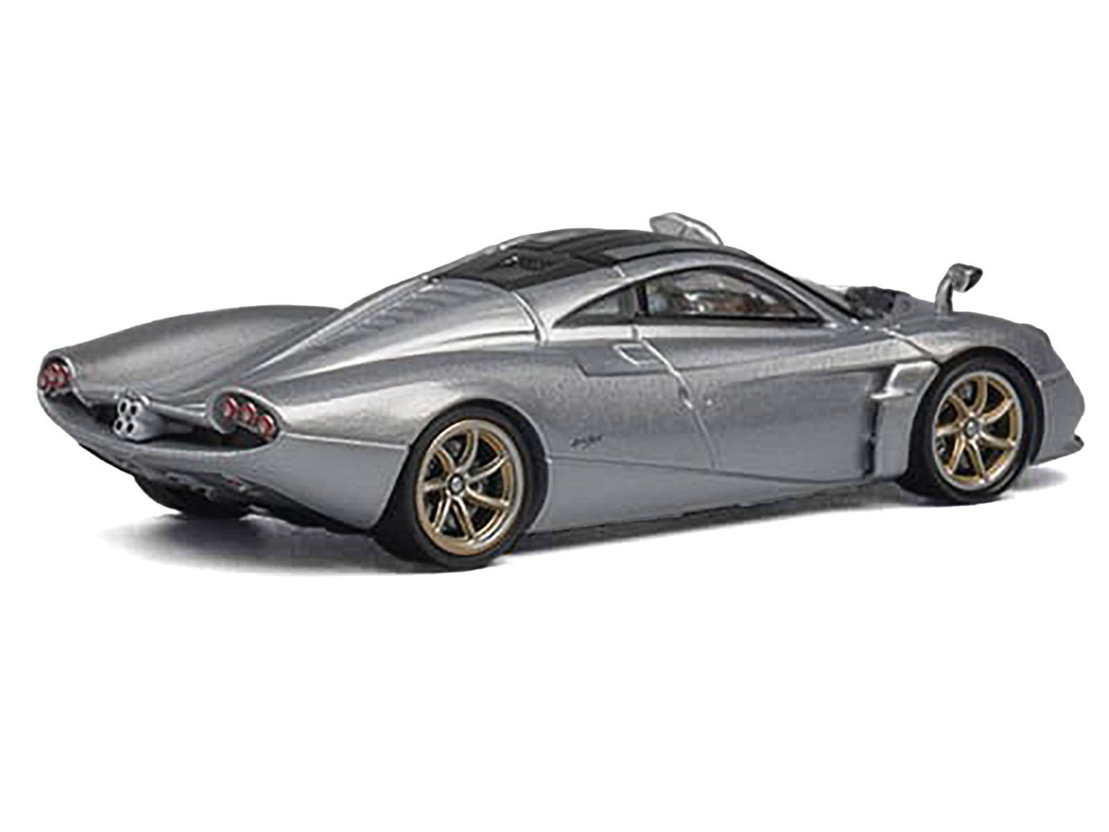 Pagani Huayra Codalunga Silver Metallic with Sunroof and Extra Wheels 1/64 Diecast Model Car by CM Model - Image 2