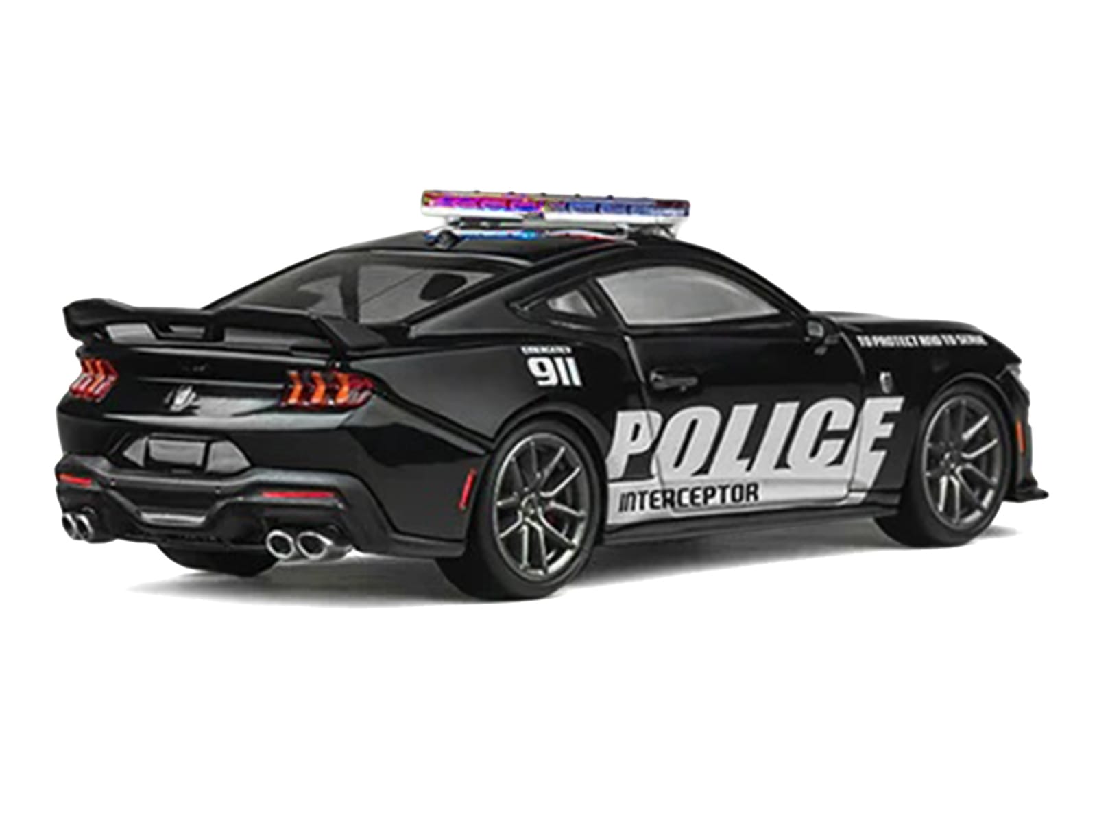 Ford Mustang Dark Horse "Police Interceptor" Black 1/64 Diecast Model Car by CM Models - Image 3