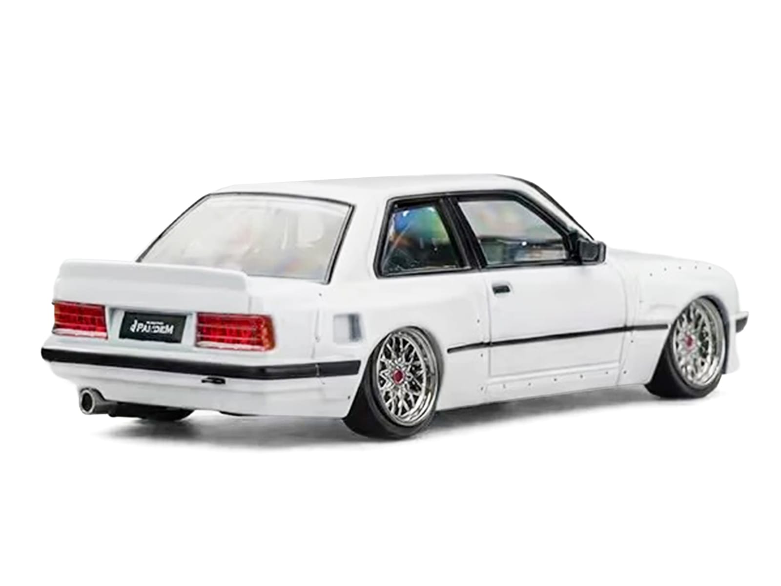 Pandem E30 V1 White with Extra Wheels 1/64 Diecast Model Car by CM Models - Image 3