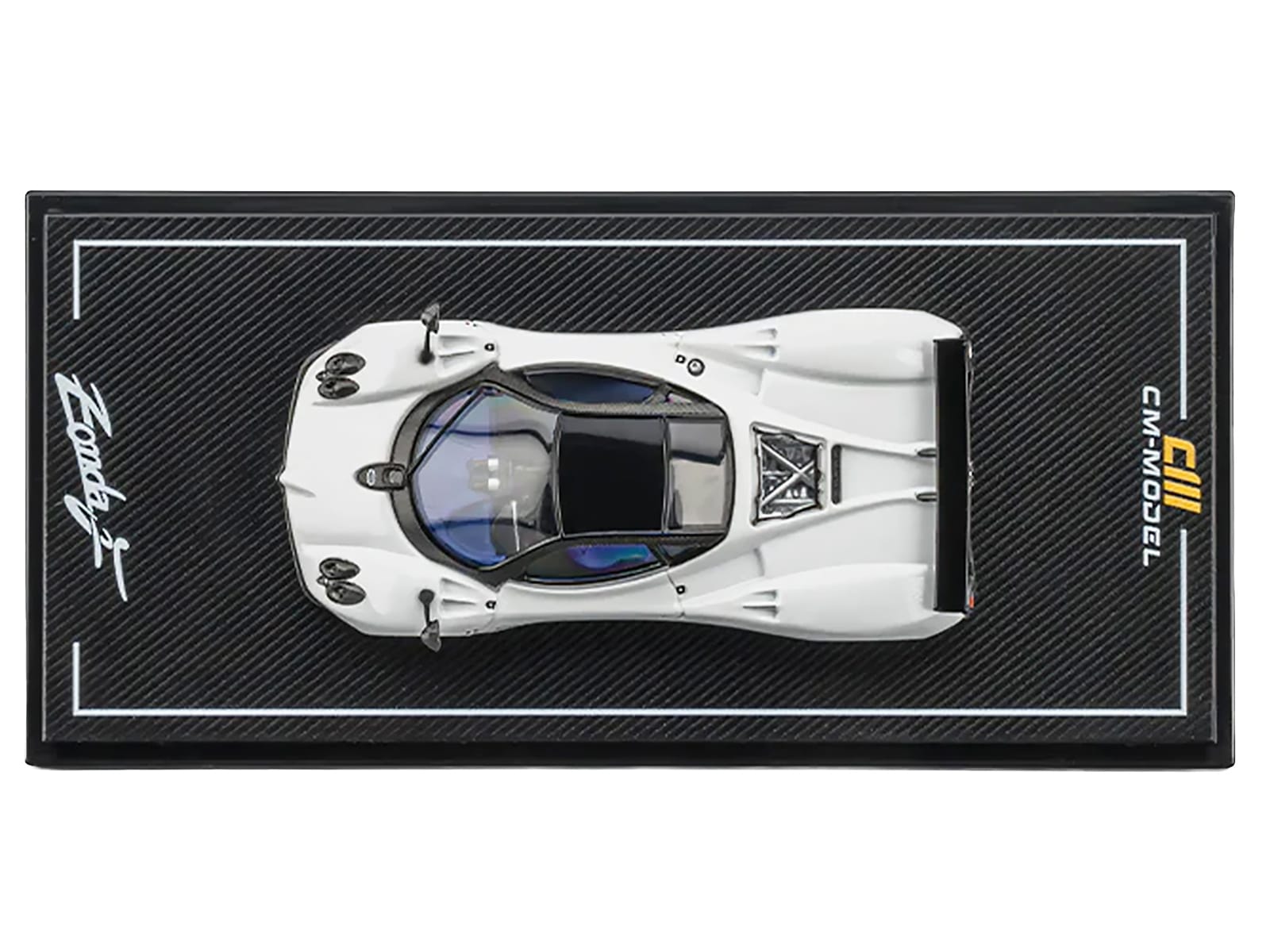 Pagani Zonda F Pearl White with Black Top 1/64 Diecast Model Car by CM Model - Image 4