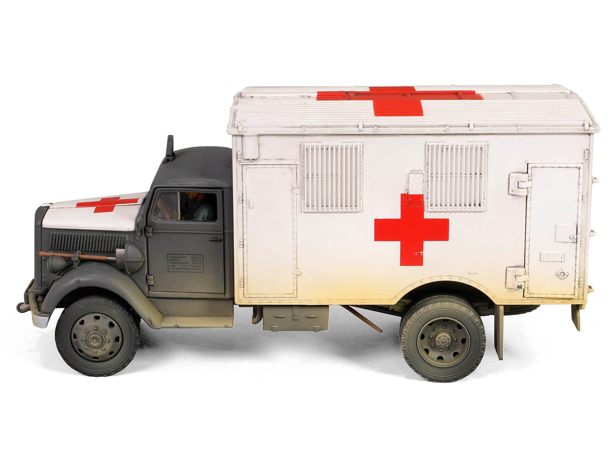 Opel-Blitz Kfz.305 Ambulance Gray and White (Weathered) "German Army" "Armoured Fighting Vehicle" Series 1/32 Diecast Model by Forces of Valor - Image 2