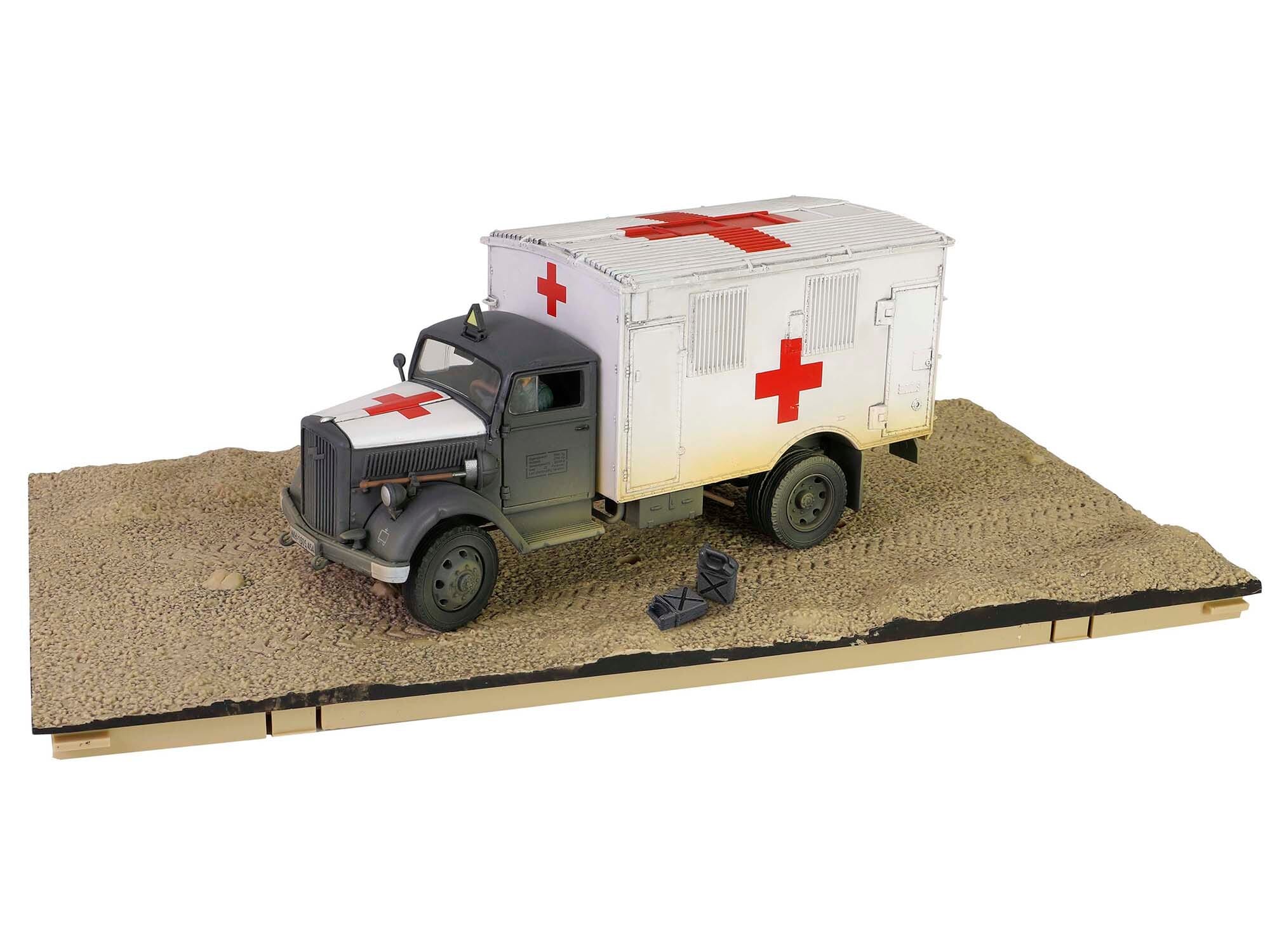 Opel-Blitz Kfz.305 Ambulance Gray and White (Weathered) "German Army" "Armoured Fighting Vehicle" Series 1/32 Diecast Model by Forces of Valor - Image 3