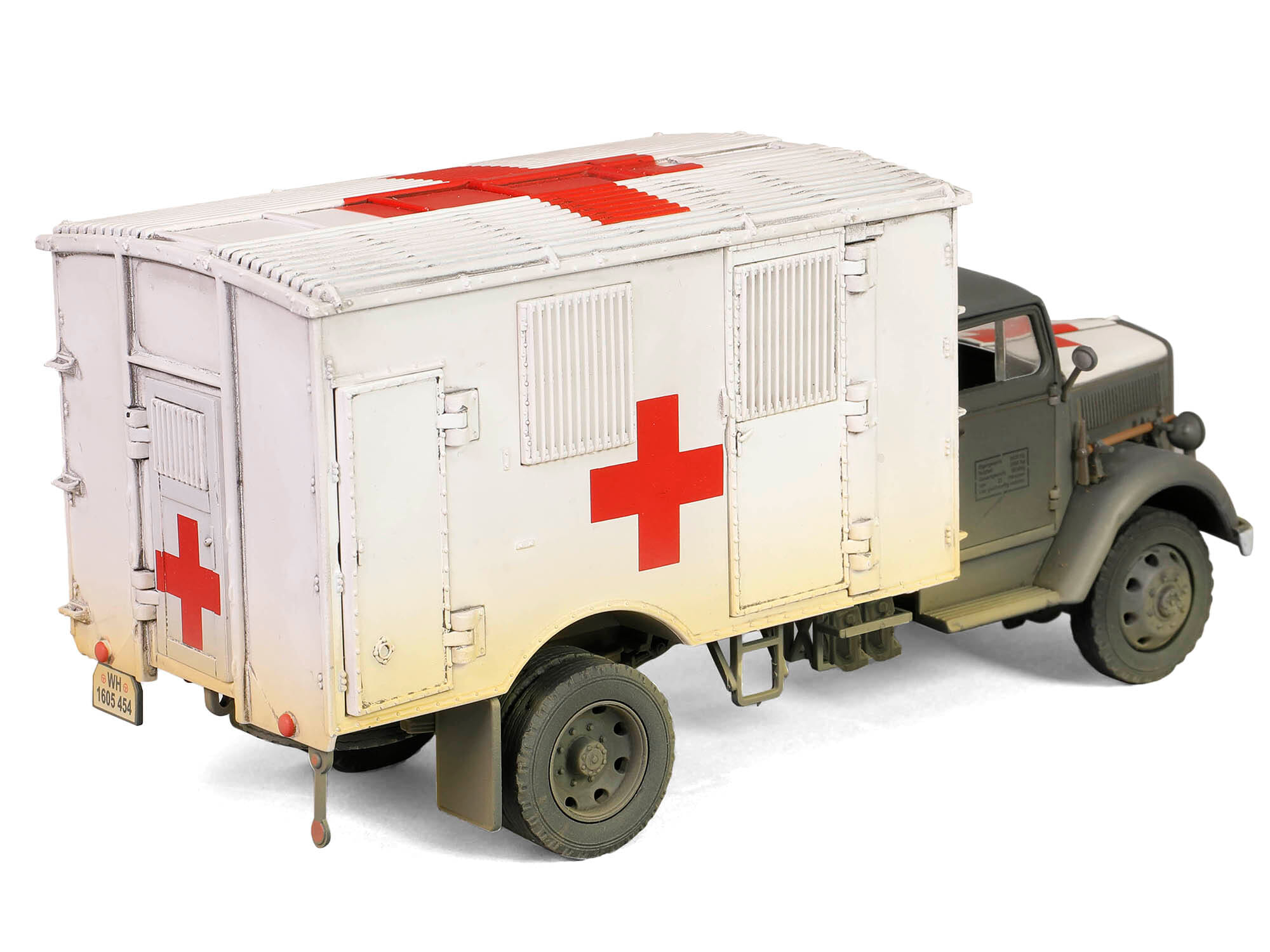 Opel-Blitz Kfz.305 Ambulance Gray and White (Weathered) "German Army" "Armoured Fighting Vehicle" Series 1/32 Diecast Model by Forces of Valor - Image 5