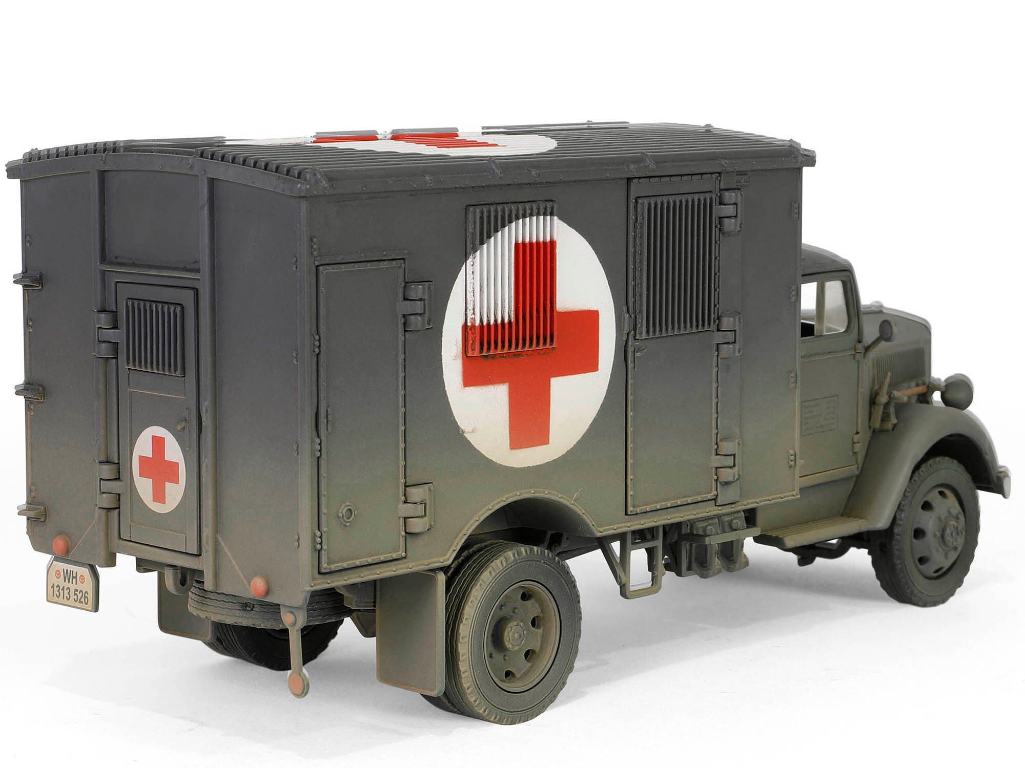 Opel-Blitz Kfz.305 Ambulance Gray (Weathered) "German Army" "Armoured Fighting Vehicle" Series 1/32 Diecast Model by Forces of Valor - Image 2