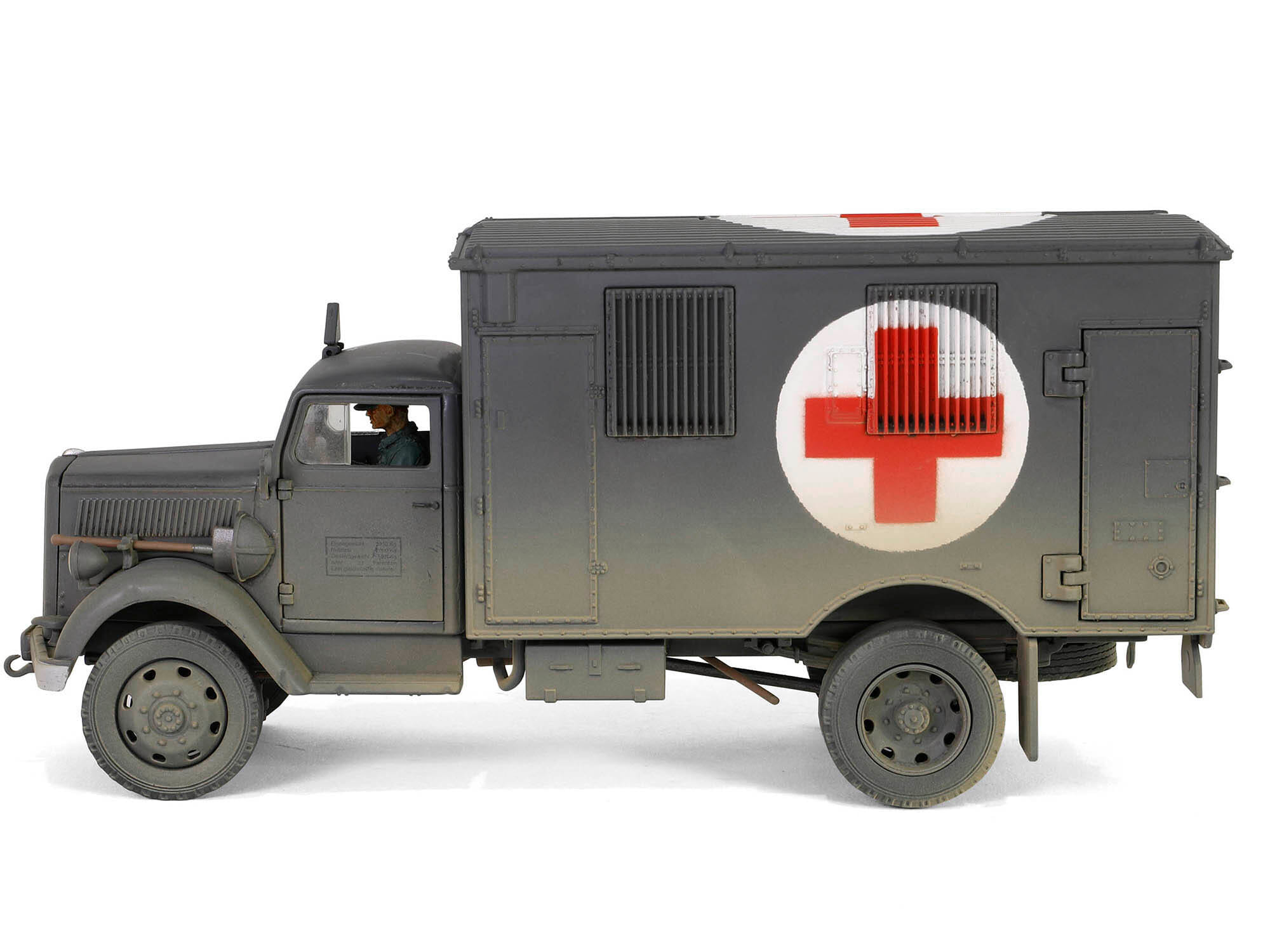 Opel-Blitz Kfz.305 Ambulance Gray (Weathered) "German Army" "Armoured Fighting Vehicle" Series 1/32 Diecast Model by Forces of Valor - Image 3