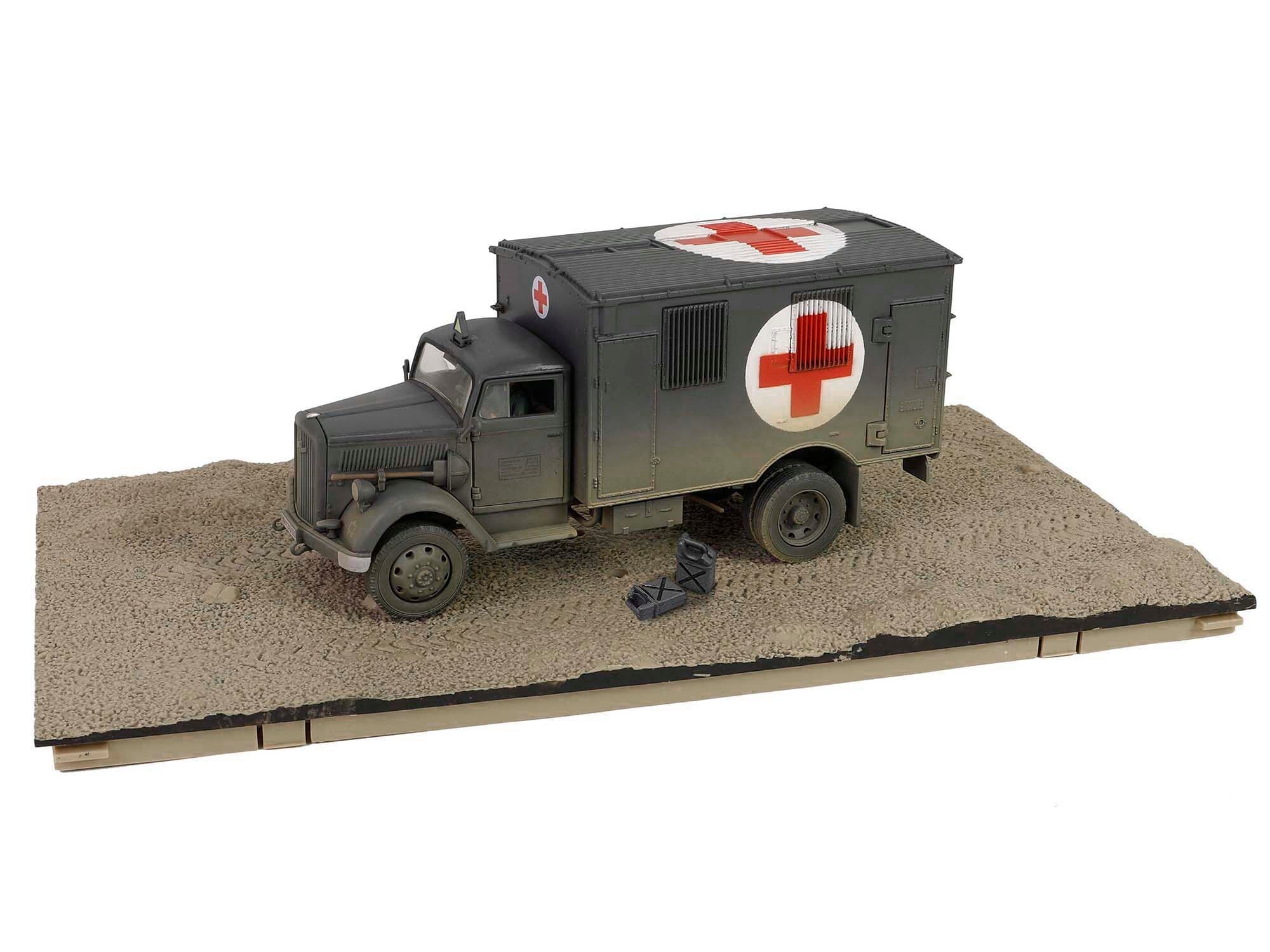 Opel-Blitz Kfz.305 Ambulance Gray (Weathered) "German Army" "Armoured Fighting Vehicle" Series 1/32 Diecast Model by Forces of Valor - Image 4