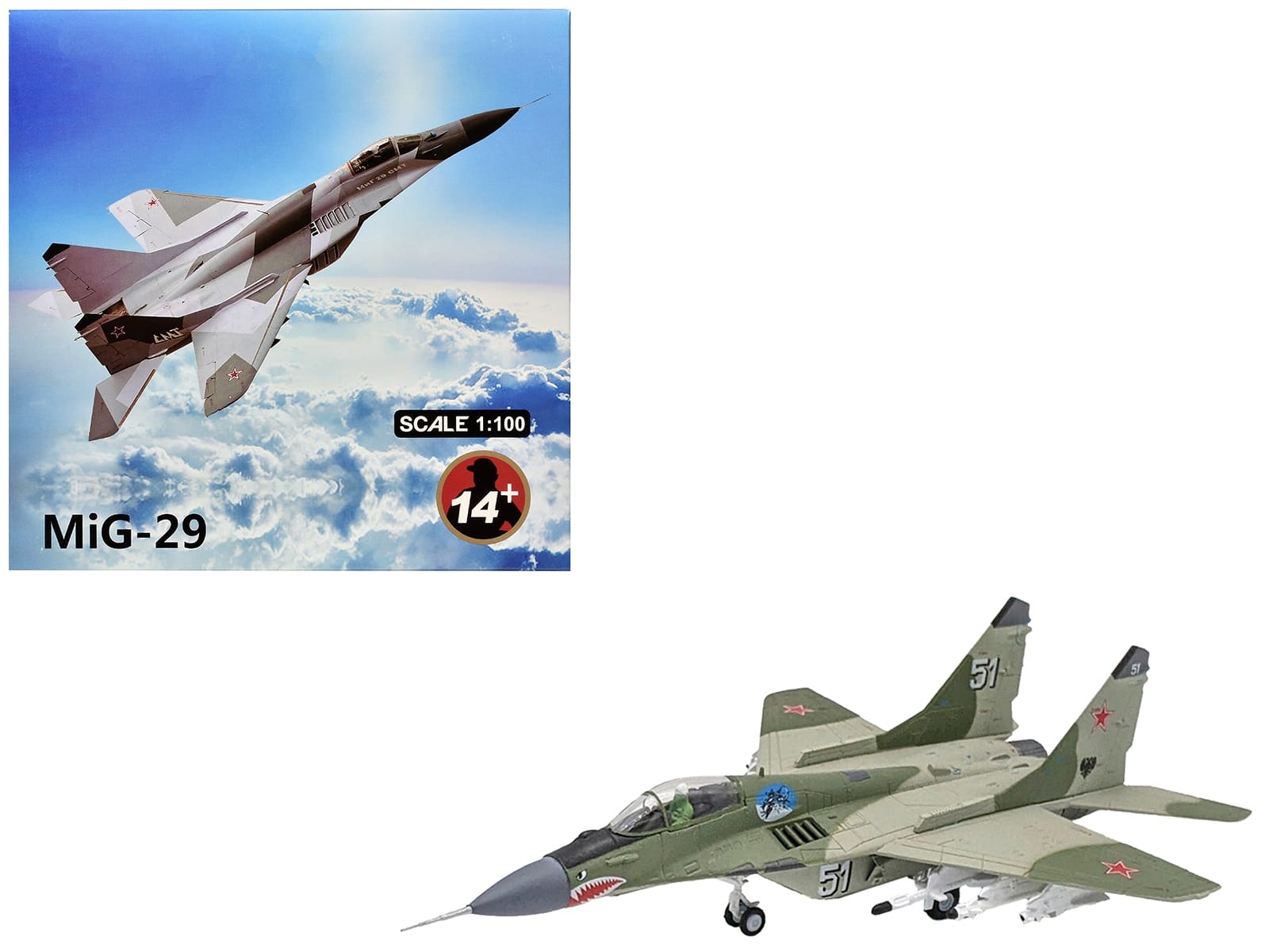 Mikoyan-Gurevich MiG-29 Fighter Aircraft "120th GvIAP Domna Airfield" (2001) Russian Air Force 1/100 Diecast Model Airplane - Image 5