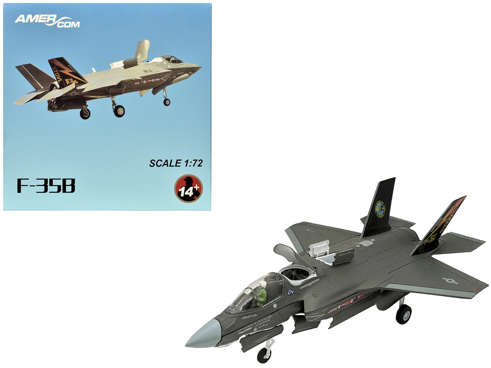 Lockheed Martin F-35B (STOVL) Lightning II Aircraft "BF-01 Prototype Air Test an Evaluation Squadron 23 (VX-23) Salty Dogs" (2009) United States Navy 1/72 Diecast Model Airplane - Image 5