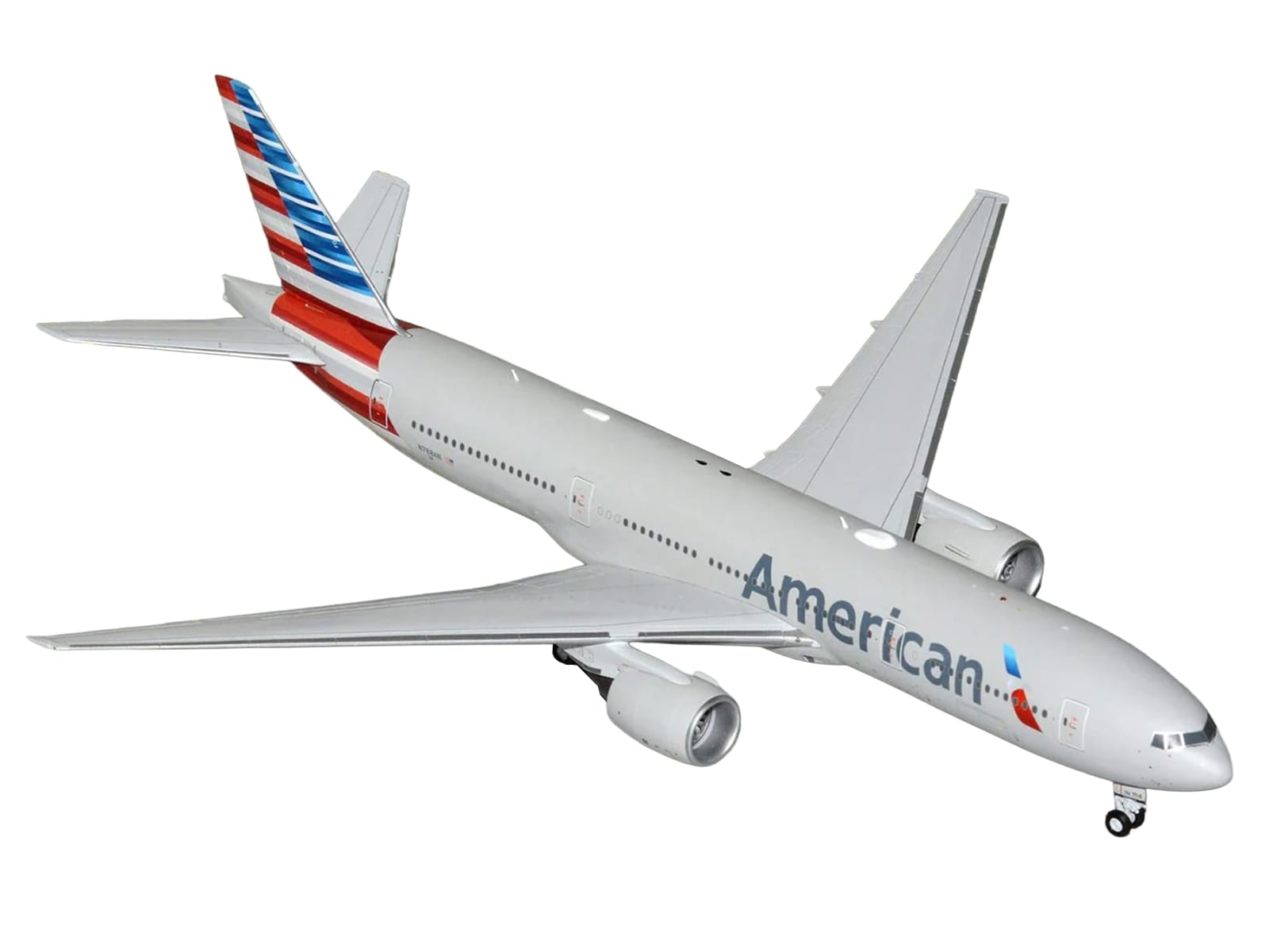 Boeing 777-200ER Commercial Aircraft "American Airlines" (N788AN) Silver with Striped Tail "Gemini 200" 1/200 Diecast Model Airplane by GeminiJets - Image 2