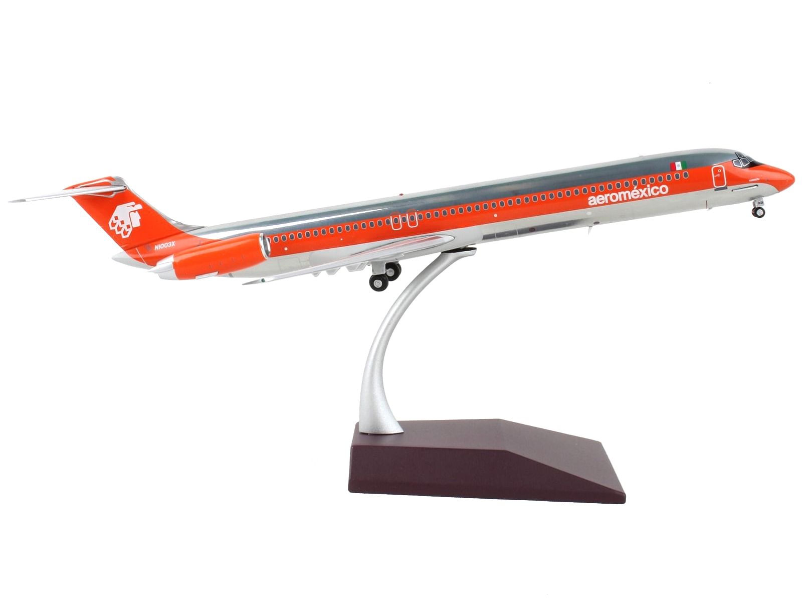 McDonnell Douglas MD-82 Commercial Aircraft “Aeromexico” Orange and Silver “Gemini 200” Series 1/200 Diecast Model Airplane by GeminiJets