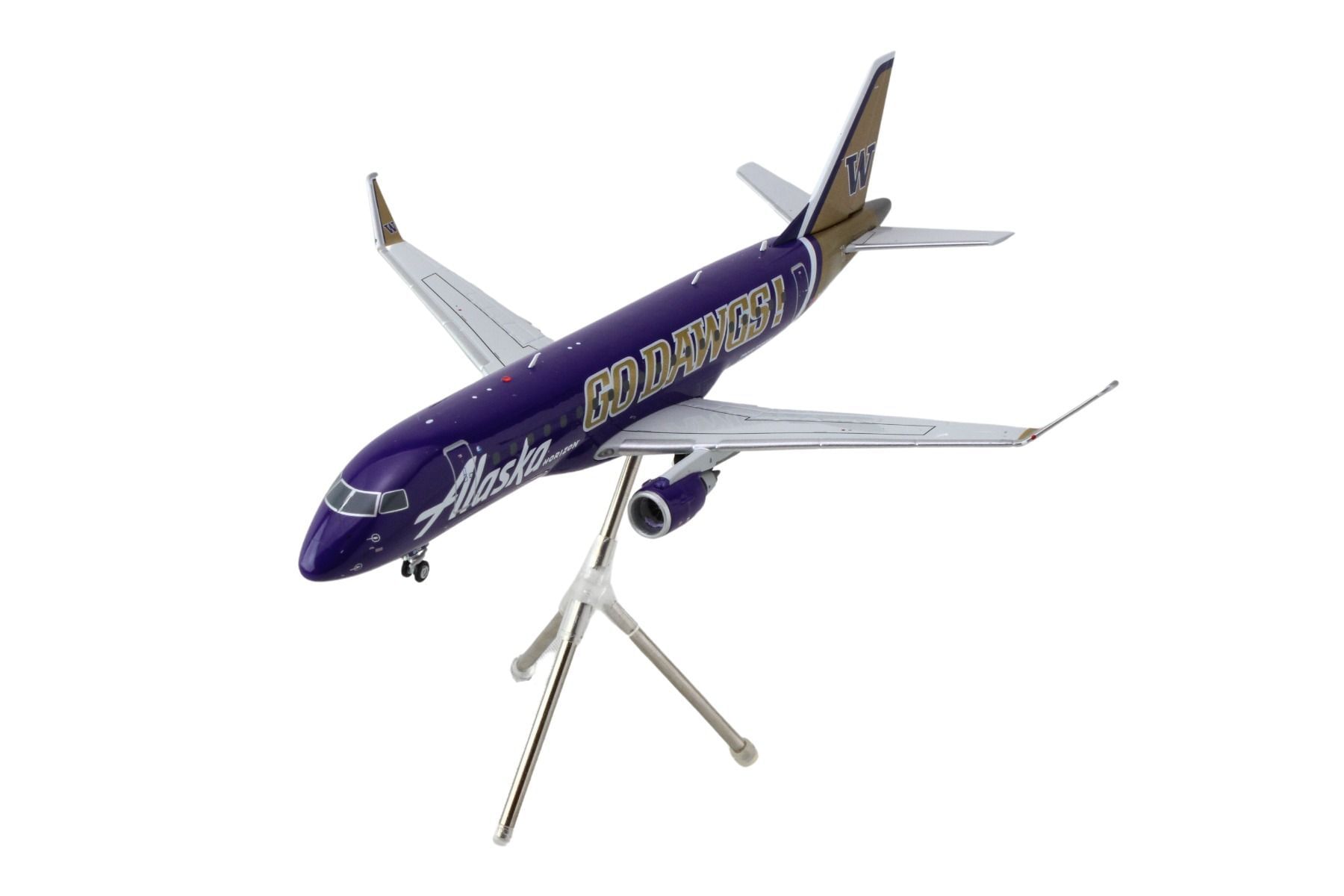 Embraer ERJ-175 Commercial Aircraft “Alaska Airlines/Horizon – University of Washington Huskies” (N662QX) Purple with Gold Tail “Gemini 200” Series 1/200 Diecast Model Airplane by GeminiJetsG2ASA1287