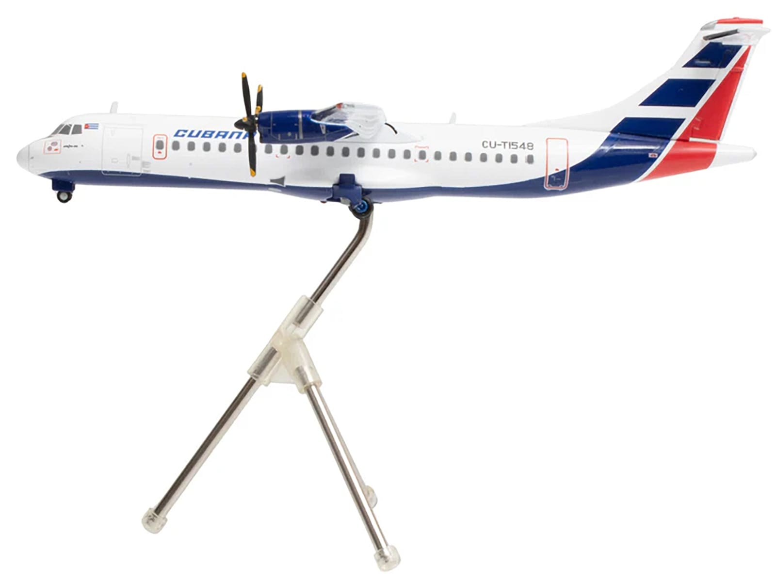 ATR 72-200 Commercial Aircraft "Cubana de Aviacion" (CU-T1548) White with Red and Blue Tail "Gemini 200" Series 1/200 Diecast Model Airplane by GeminiJets - Image 2