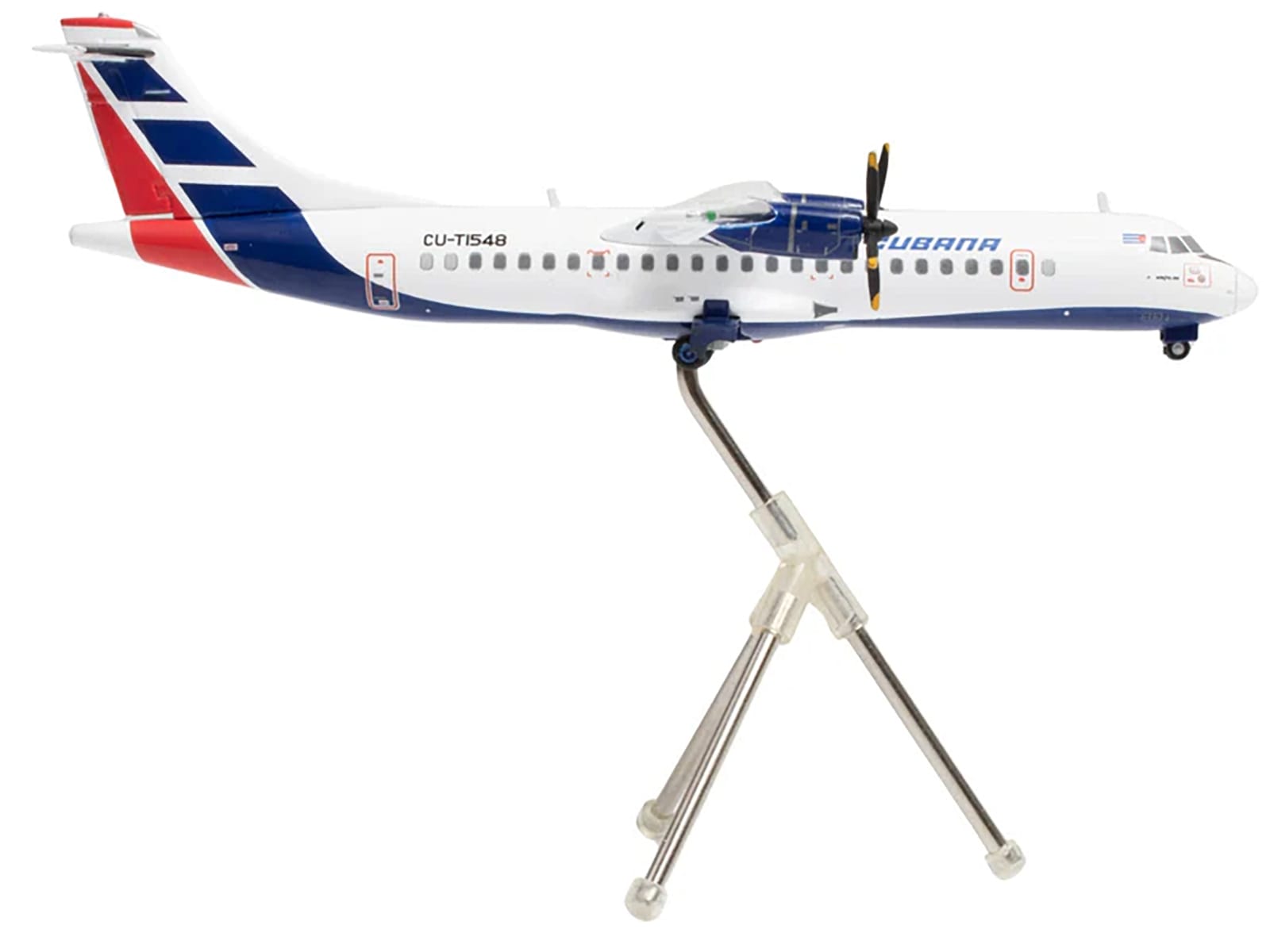 ATR 72-200 Commercial Aircraft "Cubana de Aviacion" (CU-T1548) White with Red and Blue Tail "Gemini 200" Series 1/200 Diecast Model Airplane by GeminiJets - Image 3