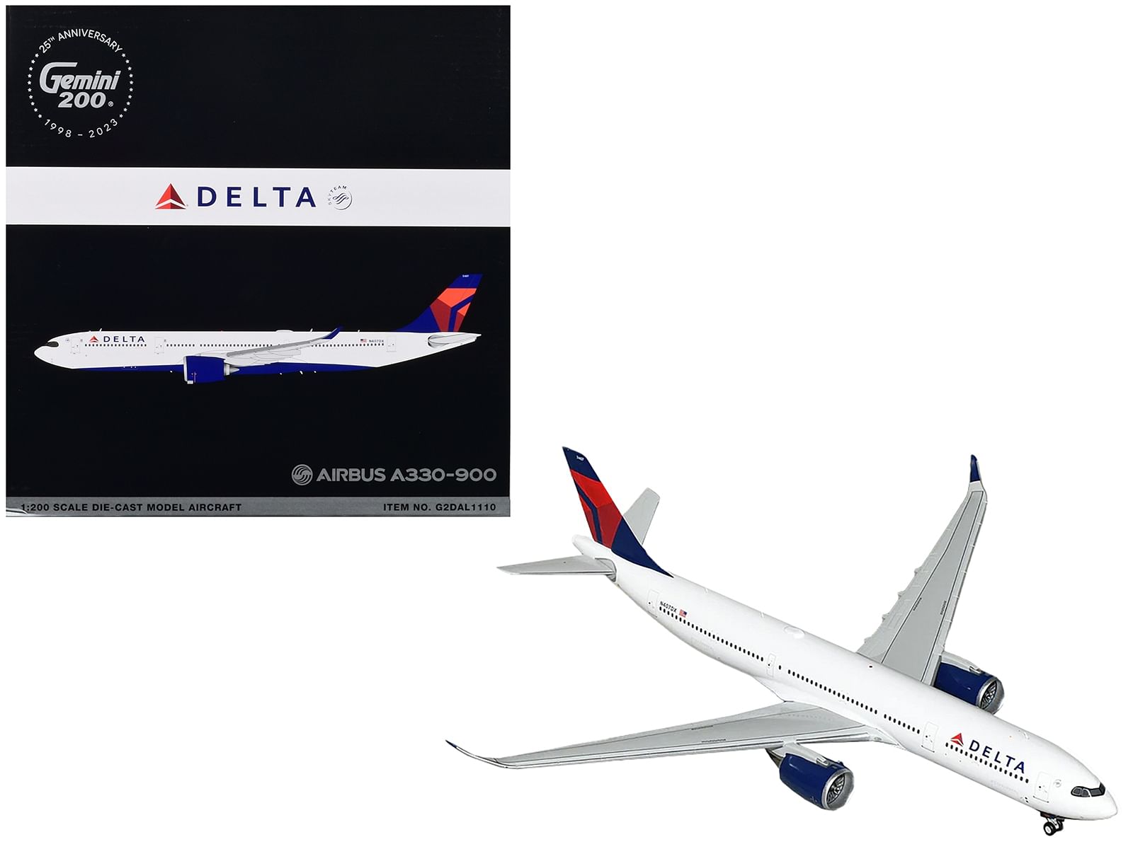 Airbus A330-900 Commercial Aircraft “Delta Air Lines” White with Blue and Red Tail “Gemini 200” Series 1/200 Diecast Model Airplane by GeminiJets