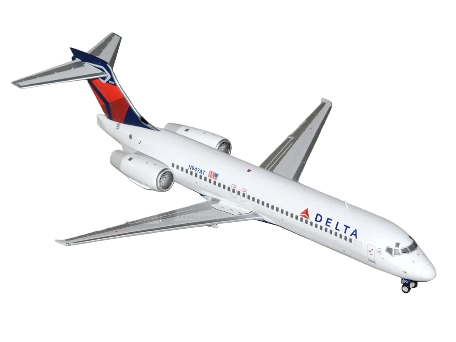 Boeing 717-200 Commercial Aircraft "Delta Air Lines" (N947AT) White with Blue and Red Tail "Gemini 200" Series 1/200 Diecast Model by GeminiJets - Image 2