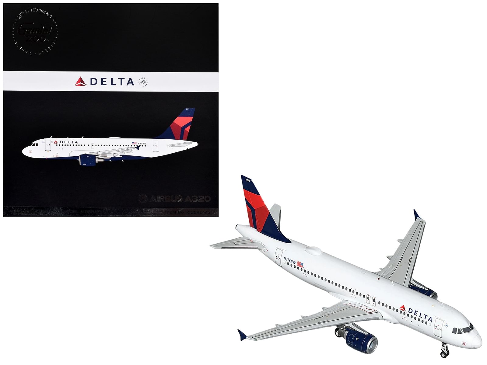 Airbus A320 Commercial Aircraft “Delta Air Lines” (N376NW) White with Red and Blue Tail “Gemini 200” Series 1/200 Diecast Model Airplane by GeminiJets