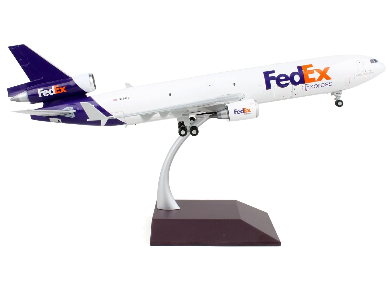 McDonnell Douglas MD-11F Commercial Aircraft “Federal Express” White with Purple Tail “Interactive Series” 1/200 Diecast Model Airplane by GeminiJets