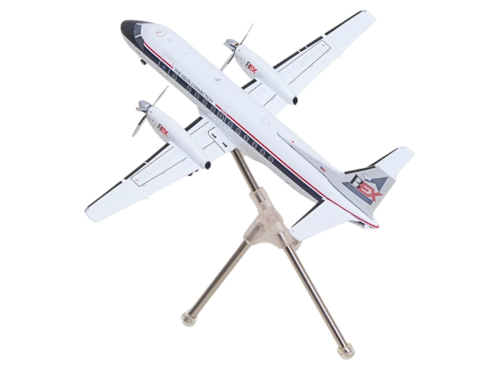 Saab 340A Commercial Aircraft "Delta Connection - Business Express Airlines" (N749BA) White with Dark Blue and Red Stripes "Gemini 200" Series 1/200 Diecast Model by GeminiJets - Image 3