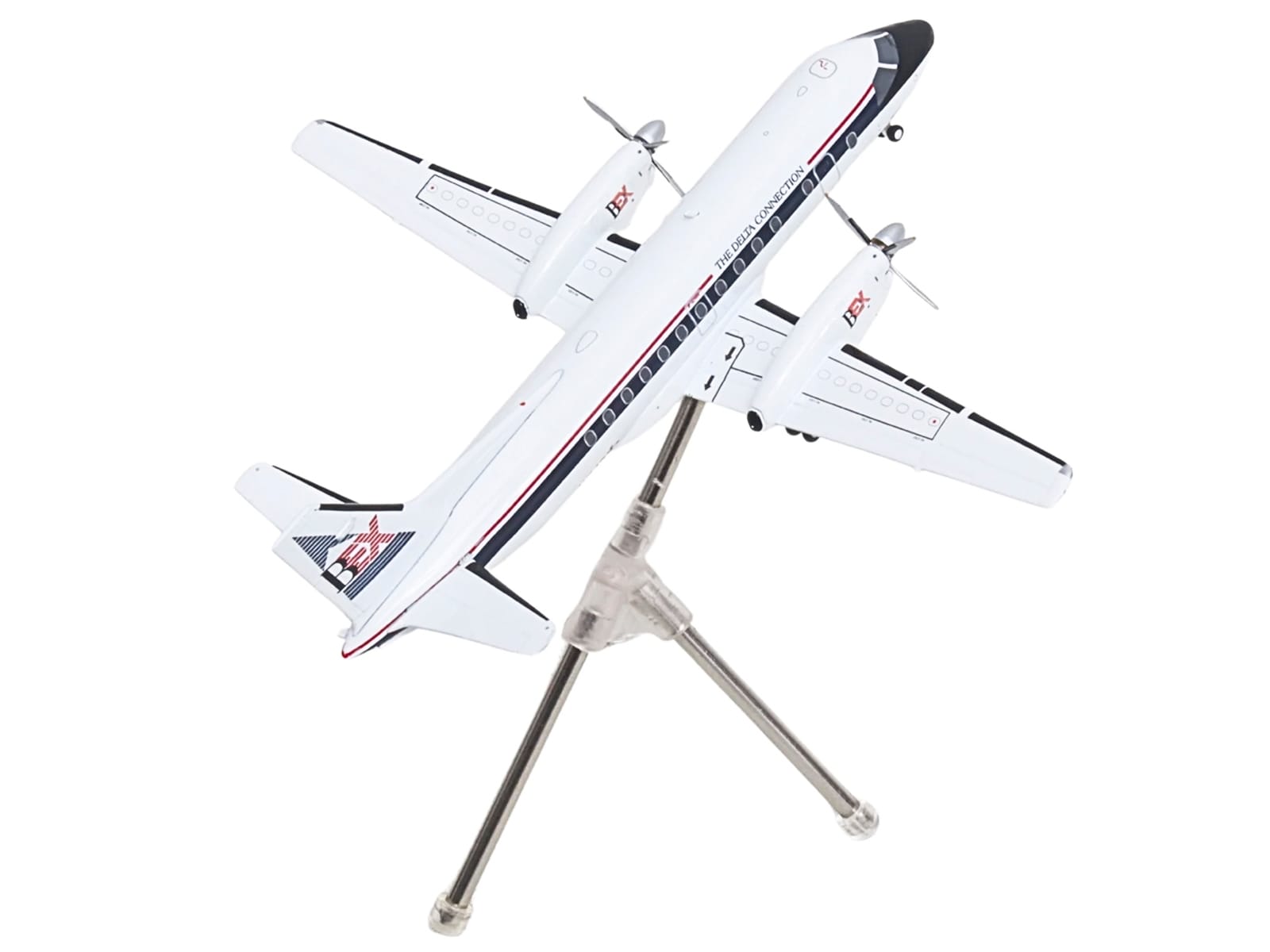 Saab 340A Commercial Aircraft "Delta Connection - Business Express Airlines" (N749BA) White with Dark Blue and Red Stripes "Gemini 200" Series 1/200 Diecast Model by GeminiJets - Image 4