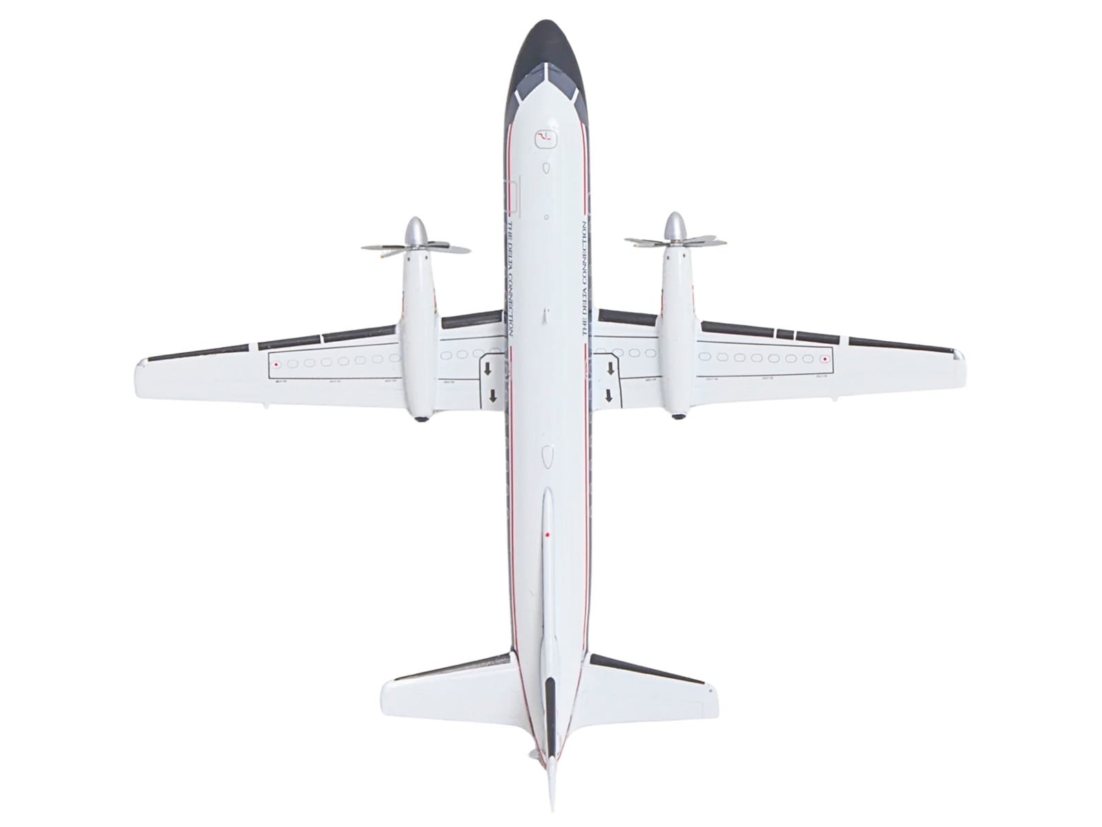 Saab 340A Commercial Aircraft "Delta Connection - Business Express Airlines" (N749BA) White with Dark Blue and Red Stripes "Gemini 200" Series 1/200 Diecast Model by GeminiJets - Image 5