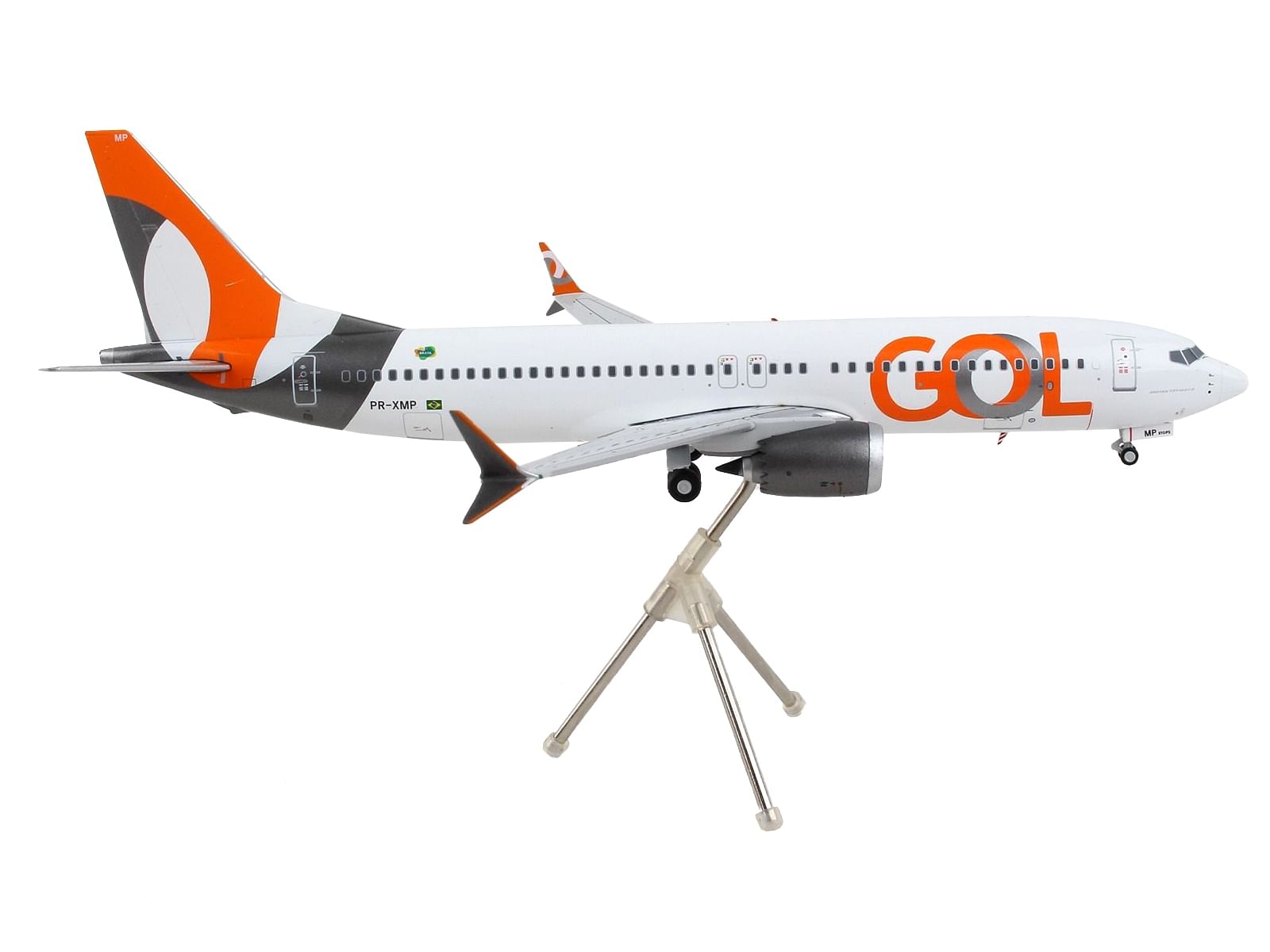 Boeing 737 MAX 8 Commercial Aircraft “Gol Linhas Aereas Inteligentes” White with Orange Tail “Gemini 200” Series 1/200 Diecast Model Airplane by GeminiJets