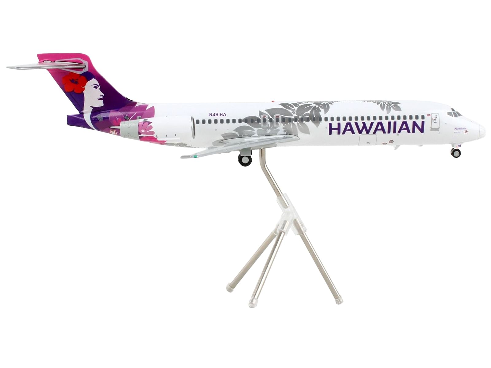 Boeing 717-200 Commercial Aircraft “Hawaiian Airlines” White with Purple Tail “Gemini 200” Series 1/200 Diecast Model Airplane by GeminiJets