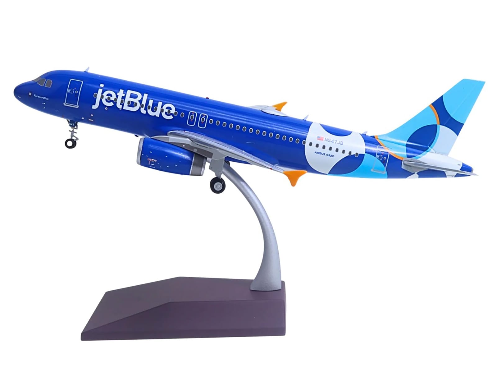 Airbus A320 Commercial Aircraft "JetBlue Airways - Forever Blue" (N547JB) Blue with Graphics "Gemini 200" Series 1/200 Diecast Model Airplane by GeminiJets - Image 2