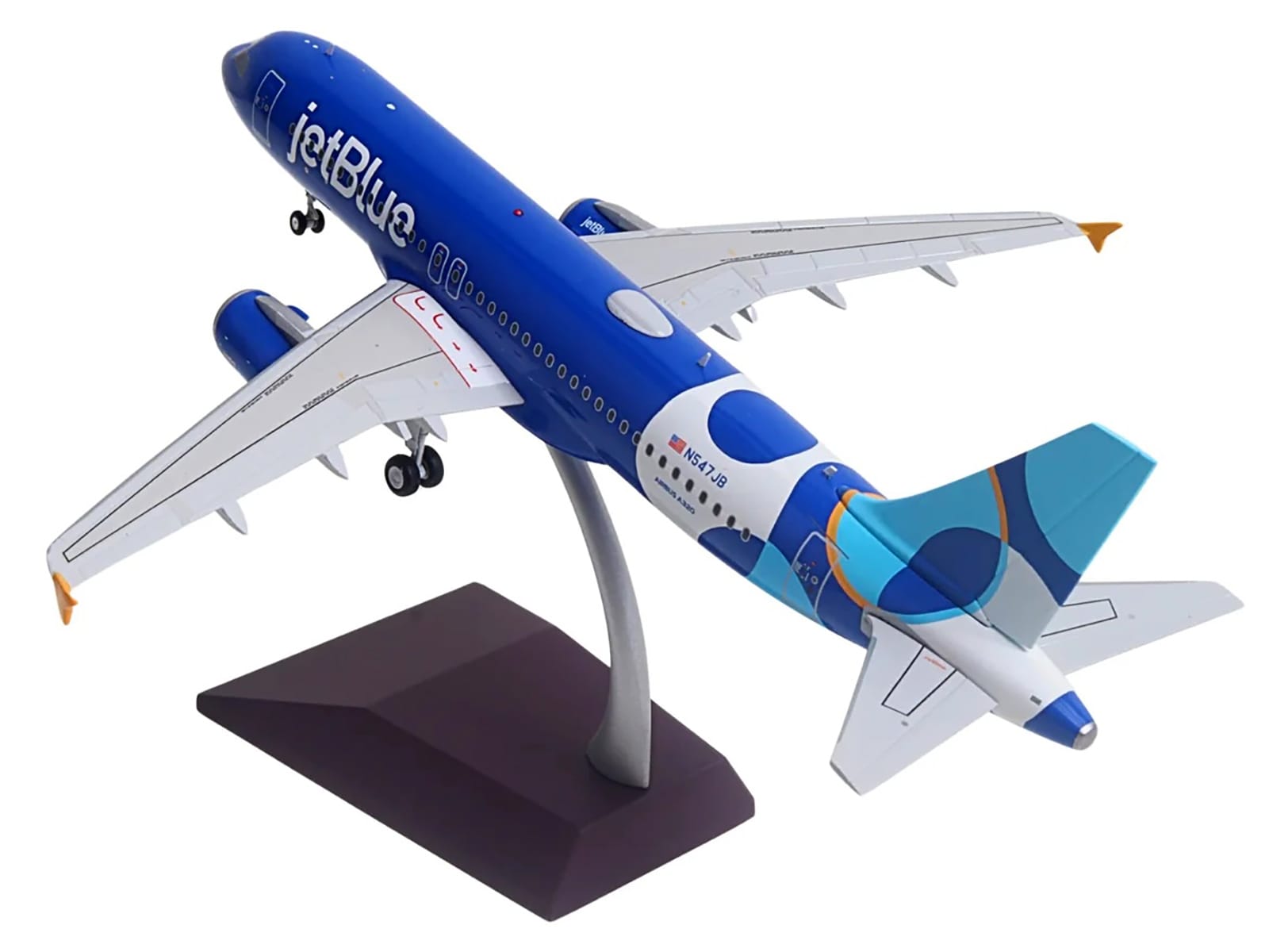 Airbus A320 Commercial Aircraft "JetBlue Airways - Forever Blue" (N547JB) Blue with Graphics "Gemini 200" Series 1/200 Diecast Model Airplane by GeminiJets - Image 3