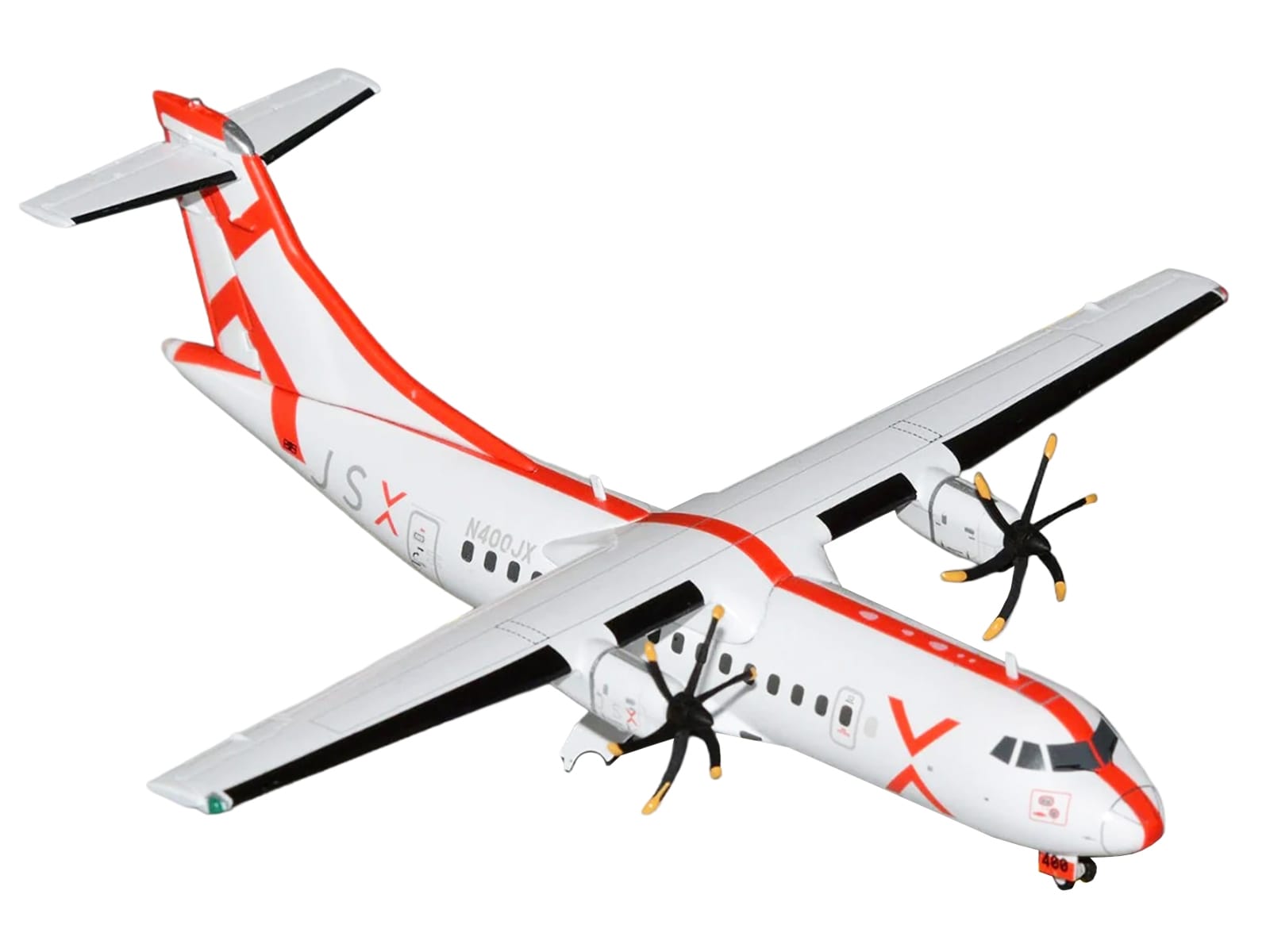 ATR 42-600 Commercial Aircraft "JSX" (N400JX) White with Red Stripes "Gemini 200" Series 1/200 Diecast Model Airplane by GeminiJets - Image 2