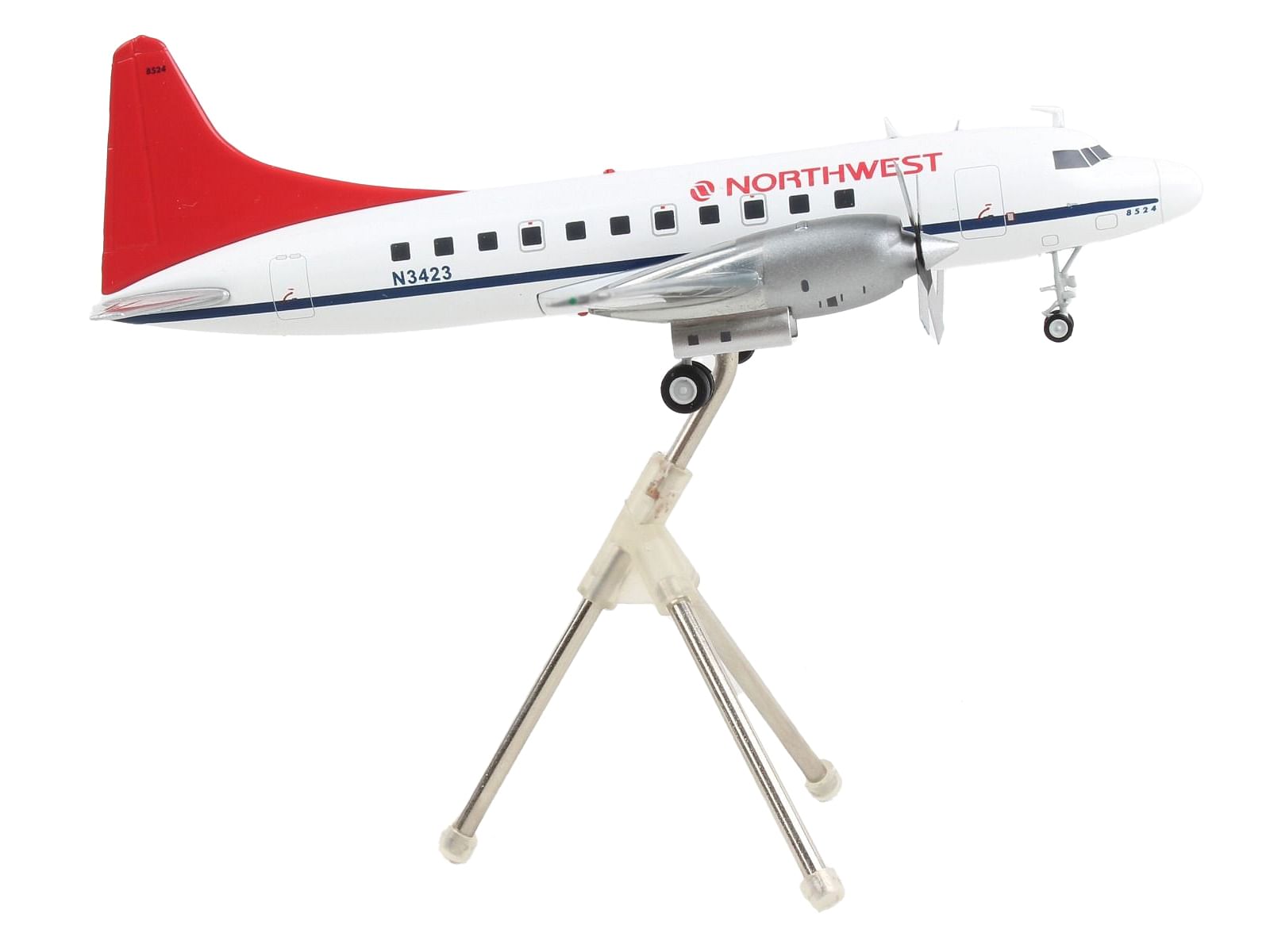 Convair CV-580 Commercial Aircraft “Northwest Airlines” White with Red Tail “Gemini 200” Series 1/200 Diecast Model Airplane by GeminiJets