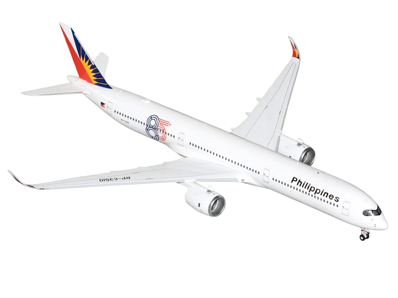 Airbus A350-1000 Commercial Aircraft "Philippine Airlines" (RP-C3510) White with Tail Graphics "Gemini 200" 1/200 Diecast Model Airplane by GeminiJets - Image 2