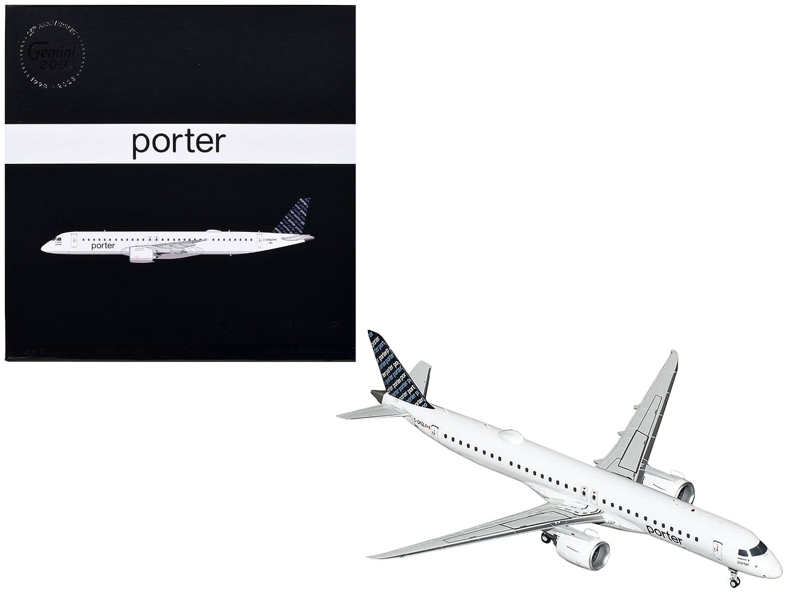 Embraer E195-E2 Commercial Aircraft “Porter Airlines” White with Blue Tail “Gemini 200” Series 1/200 Diecast Model Airplane by GeminiJets