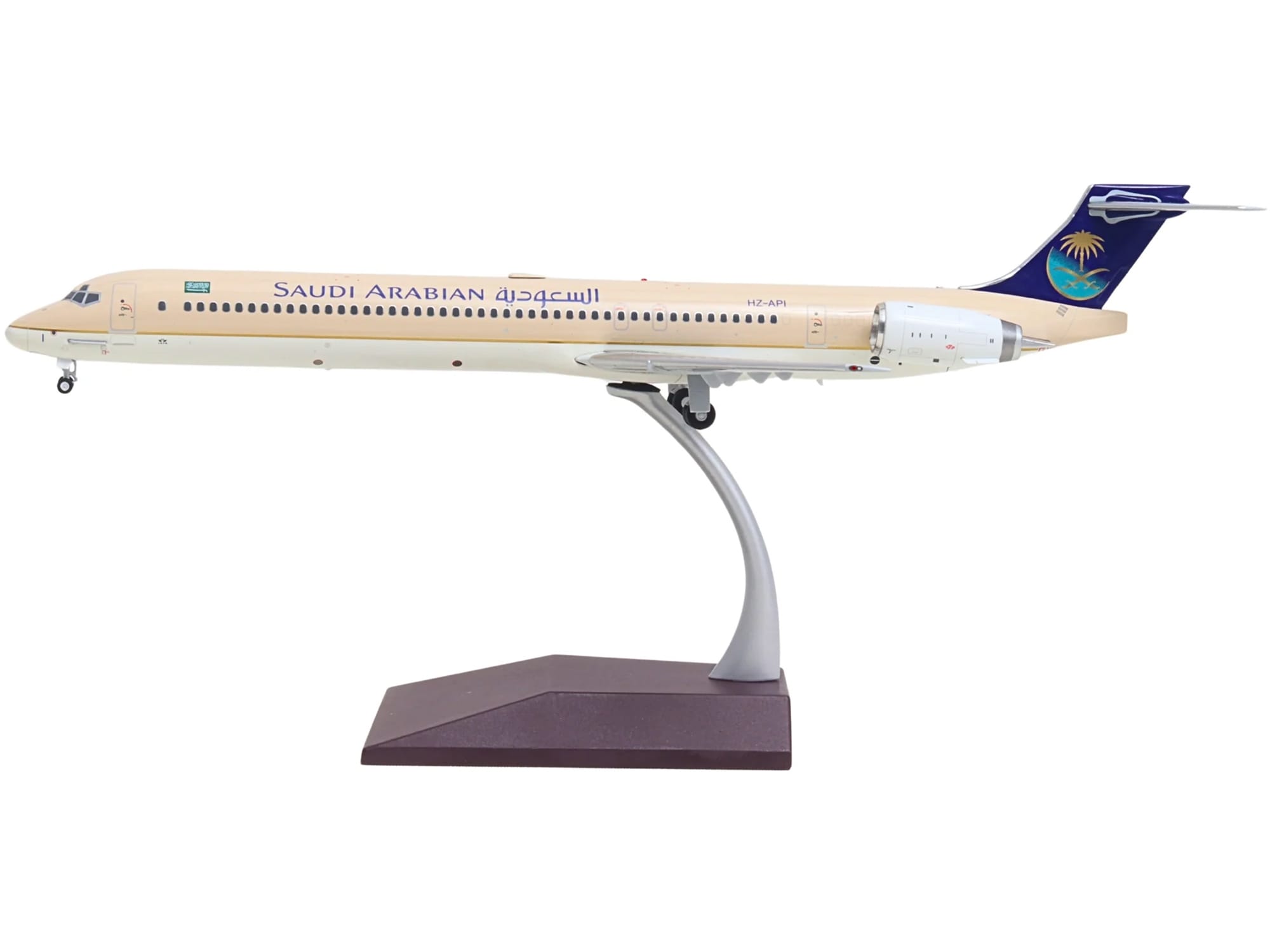 McDonnell Douglas MD-90 Commercial Aircraft "Saudia Airlines" (HZ-API) Beige with Blue Tail "Gemini 200" Series 1/200 Diecast Model by GeminiJets - Image 2