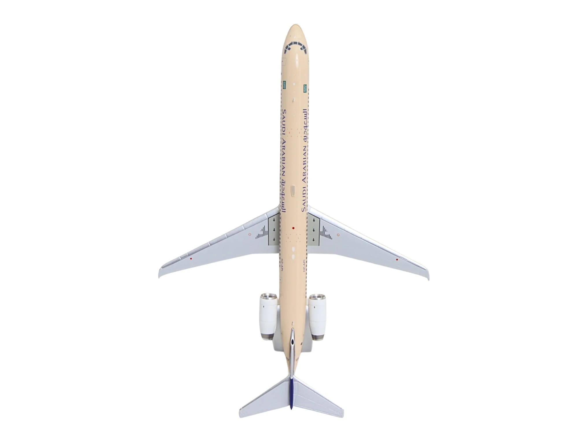 McDonnell Douglas MD-90 Commercial Aircraft "Saudia Airlines" (HZ-API) Beige with Blue Tail "Gemini 200" Series 1/200 Diecast Model by GeminiJets - Image 4