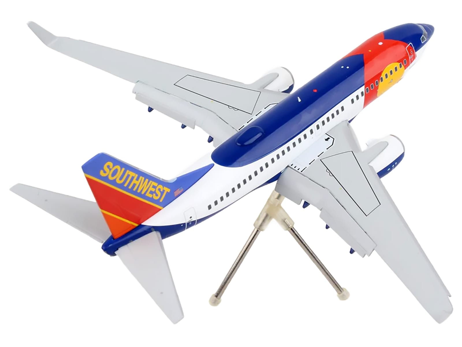 Boeing 737-700 Commercial Aircraft with Flaps Down Configuration "Southwest Airlines - Colorado One" (N230WN) White and Blue "Gemini 200" Series 1/200 Diecast Model Airplane by GeminiJets - Image 3