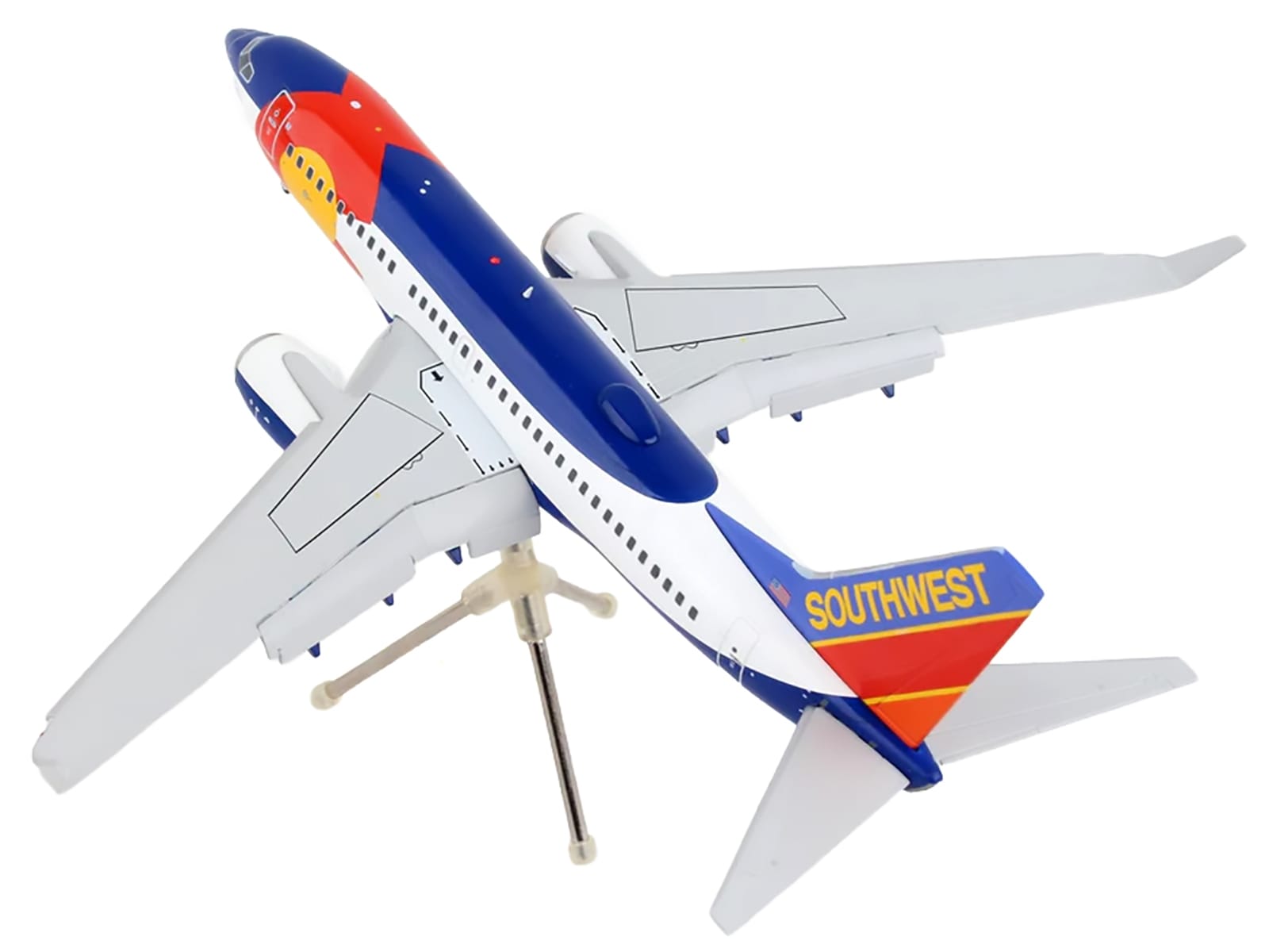 Boeing 737-700 Commercial Aircraft with Flaps Down Configuration "Southwest Airlines - Colorado One" (N230WN) White and Blue "Gemini 200" Series 1/200 Diecast Model Airplane by GeminiJets - Image 4